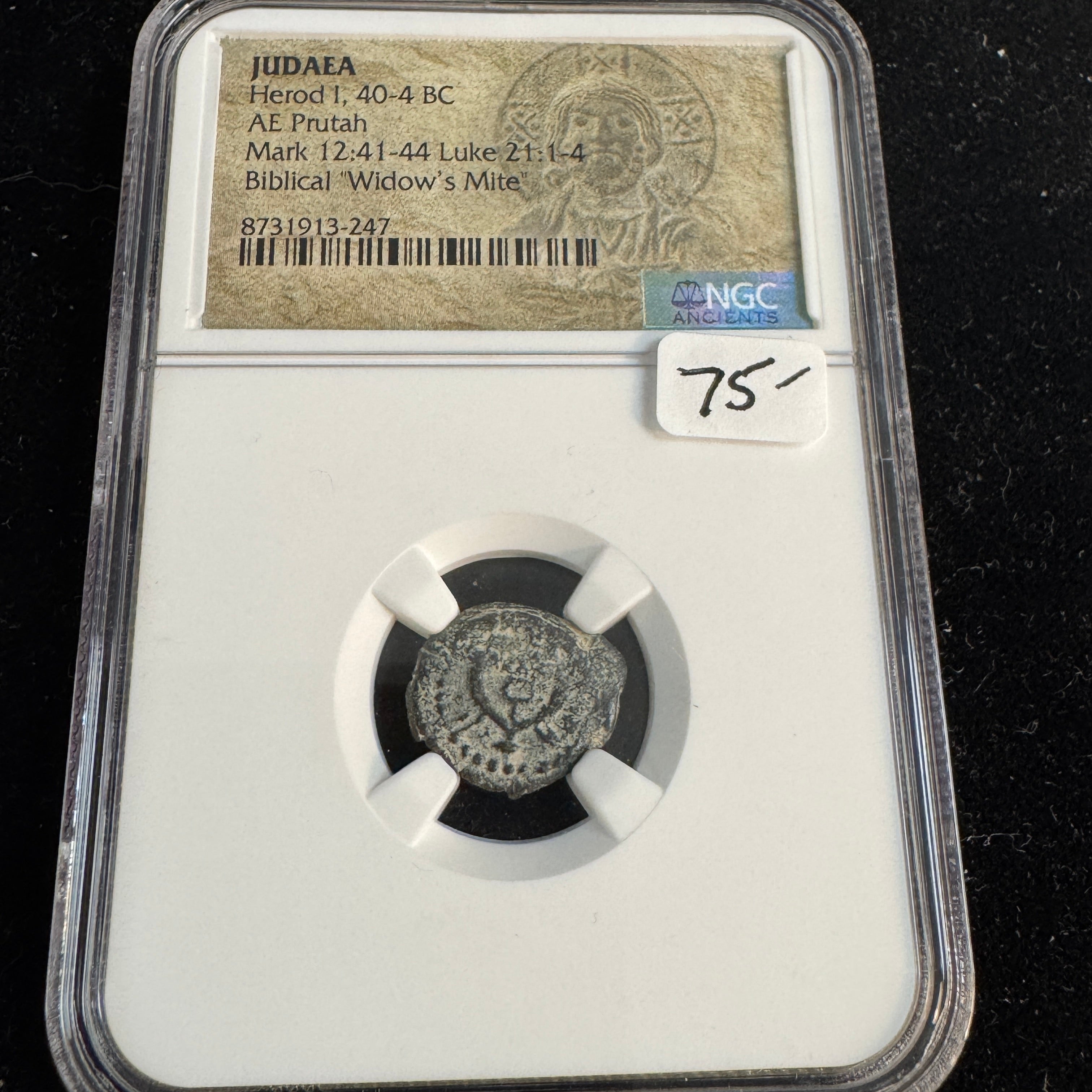 Judea - Herod I (40-4 BC) AE Prutah, “Biblical Widow’s Mite”, NGC Ancients