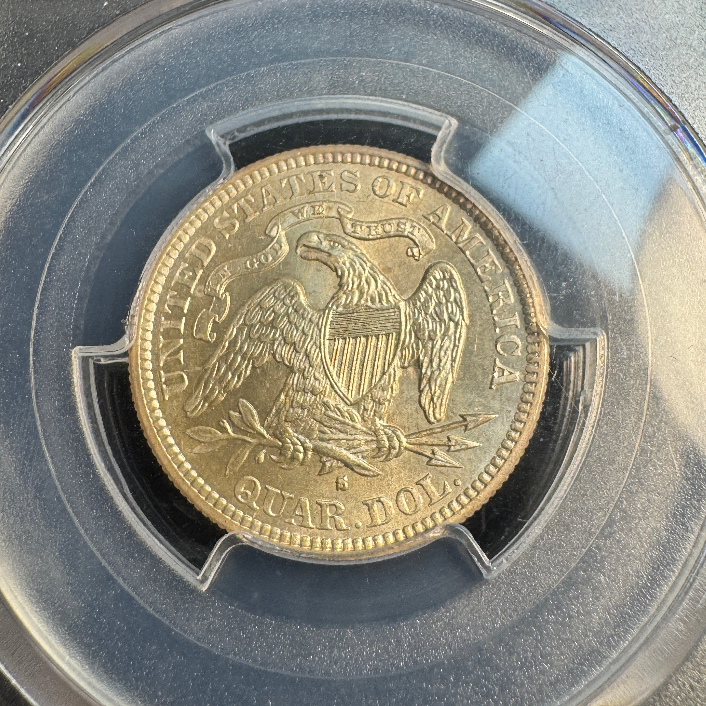 1876-S Seated Liberty Quarter 25c, PCGS MS-64