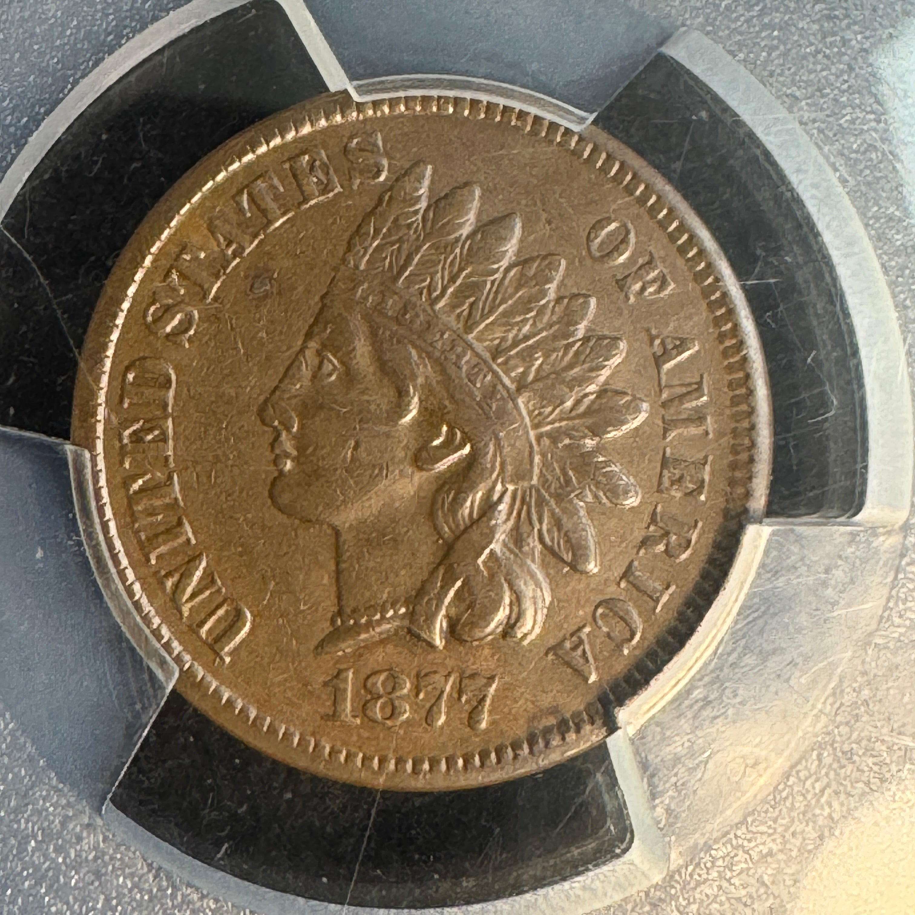 1877 Indian Head Cent US 1c Key Date, PCGS VF-35