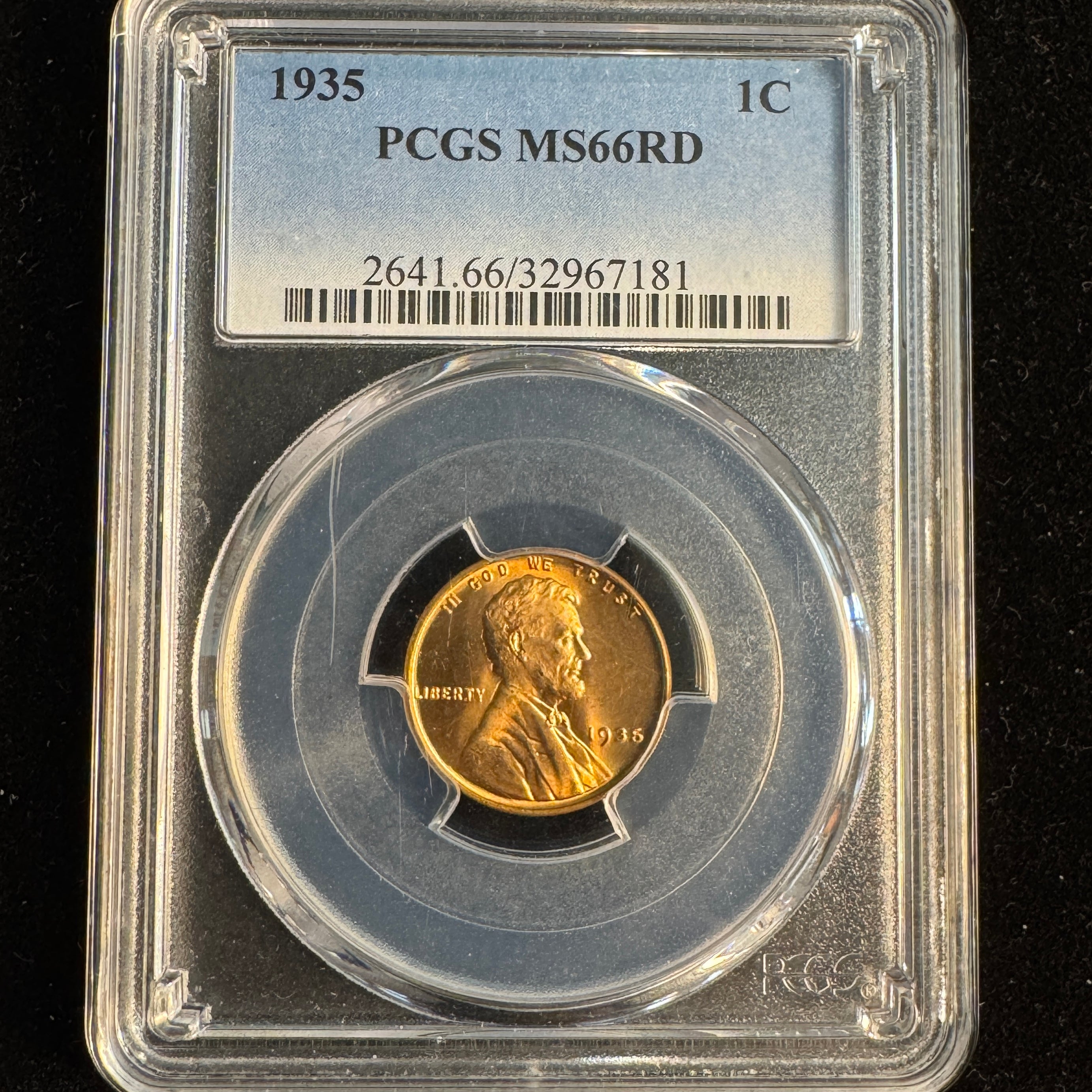 1935 Lincoln Wheat Cent, PCGS MS-66 RD