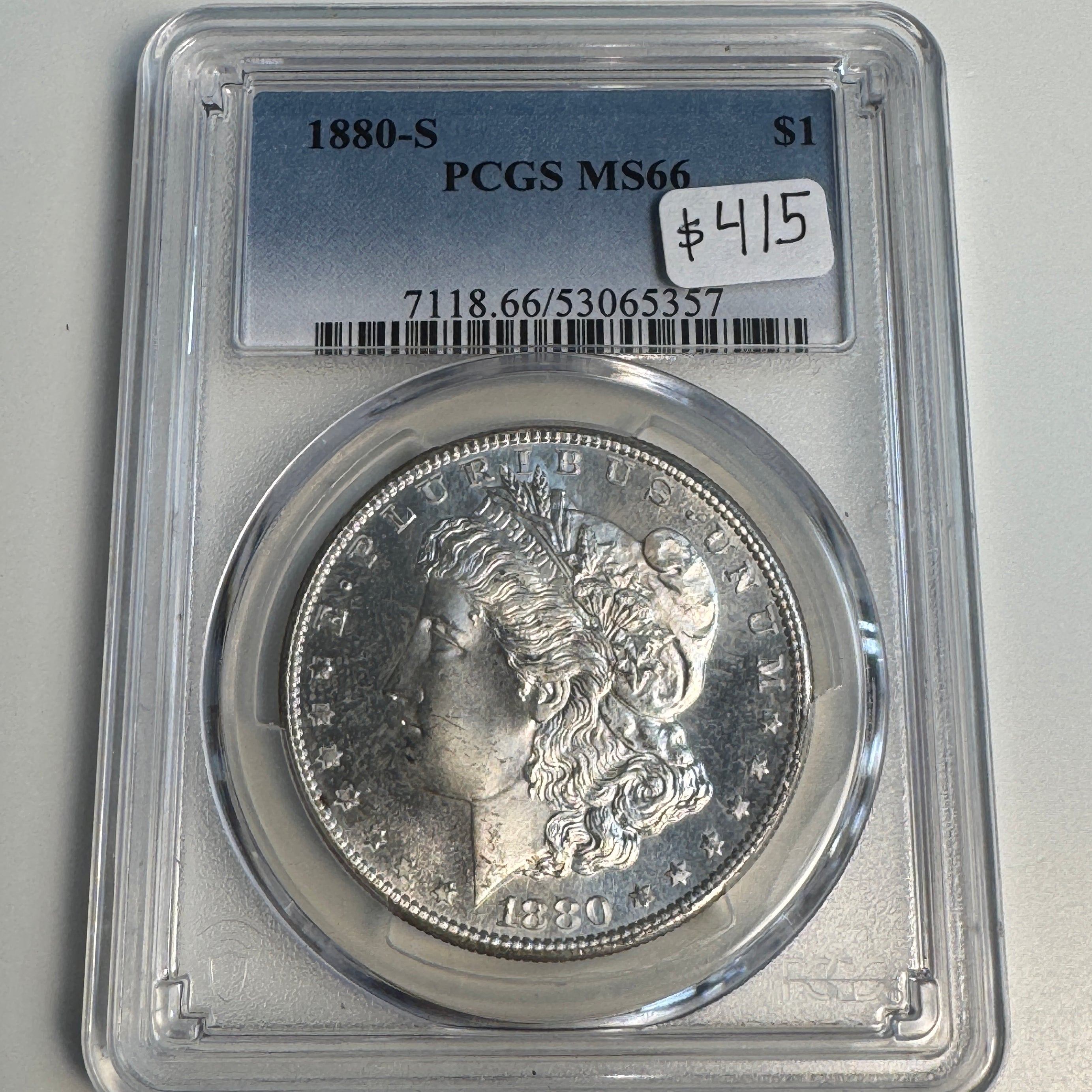 1880-S Morgan Silver Dollar $1, PCGS MS-66