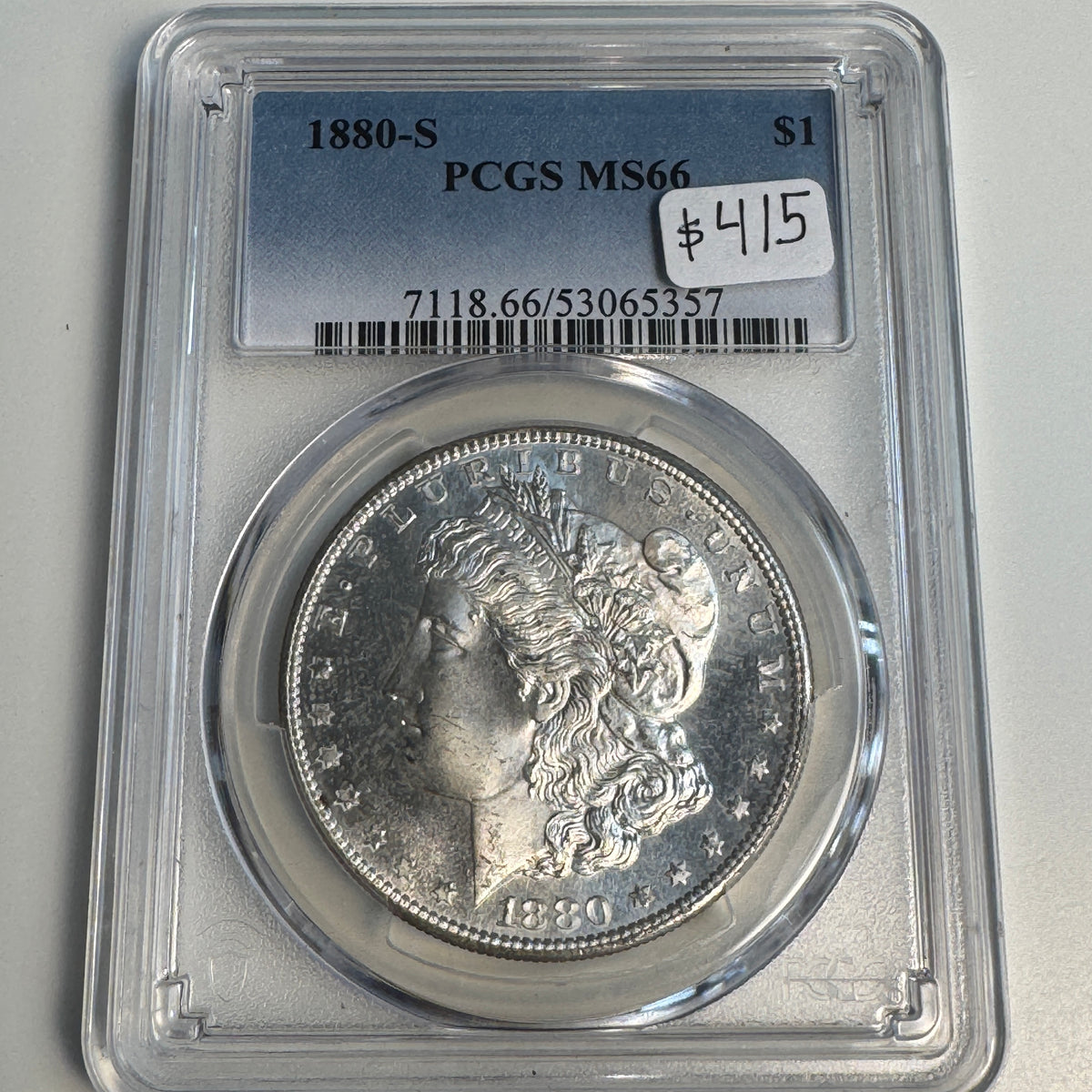 1880-S Morgan Silver Dollar $1, PCGS MS-66