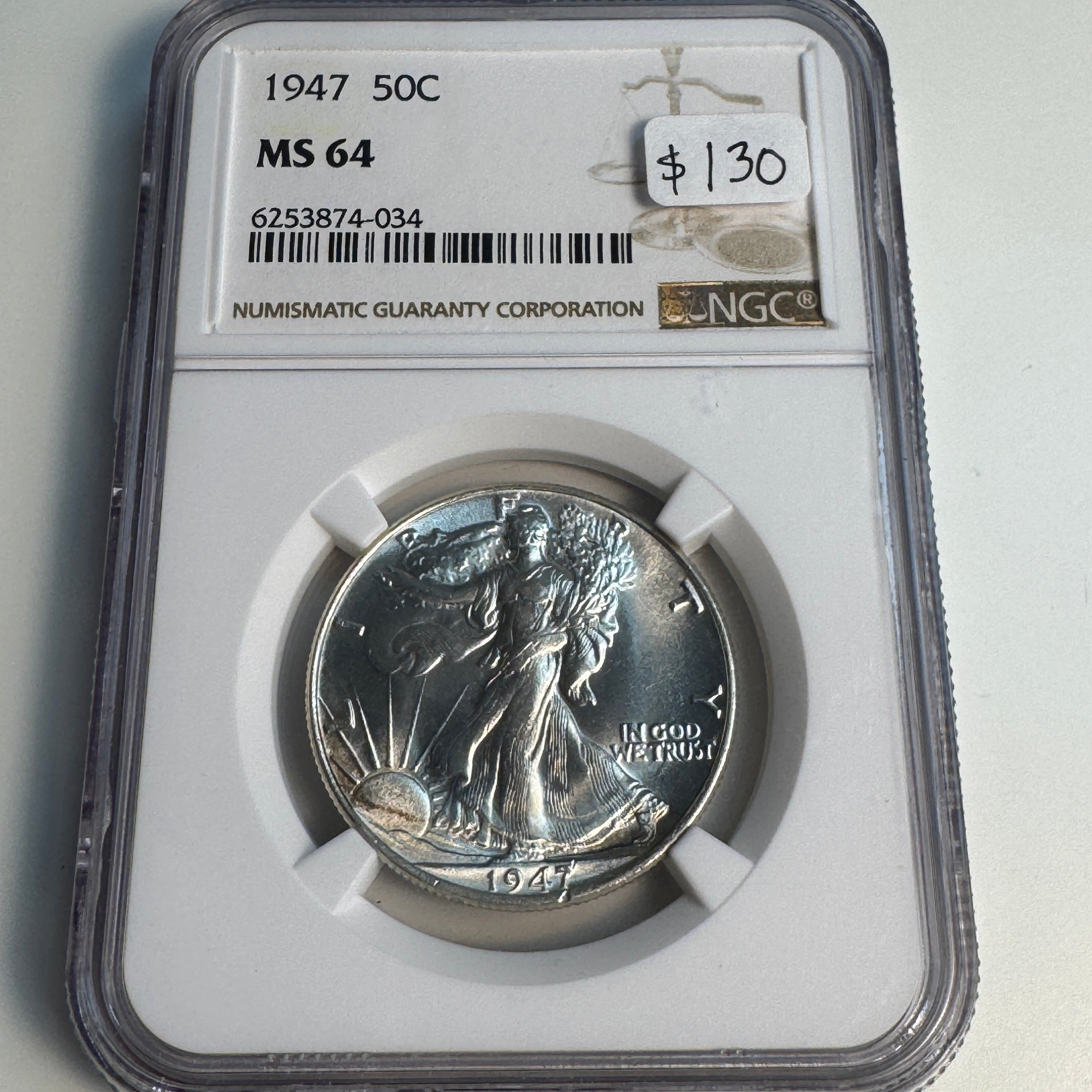 1947 Walking Liberty Half Dollar, NGC MS-64