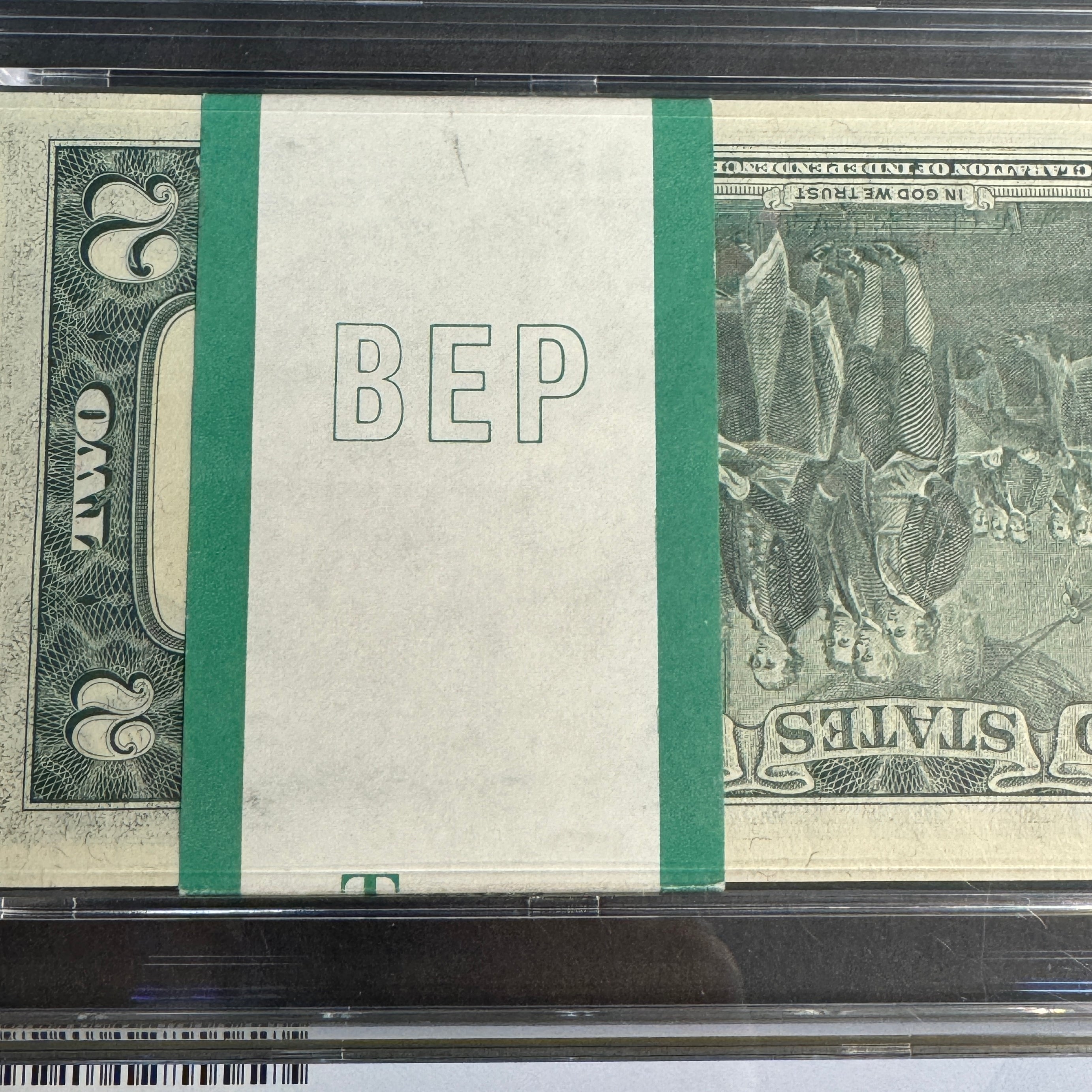(100) $2 1976 Federal Reserve Notes, San Francisco L-A Block, Original BEP Strap, PCGS Gem UNC 66 PPQ