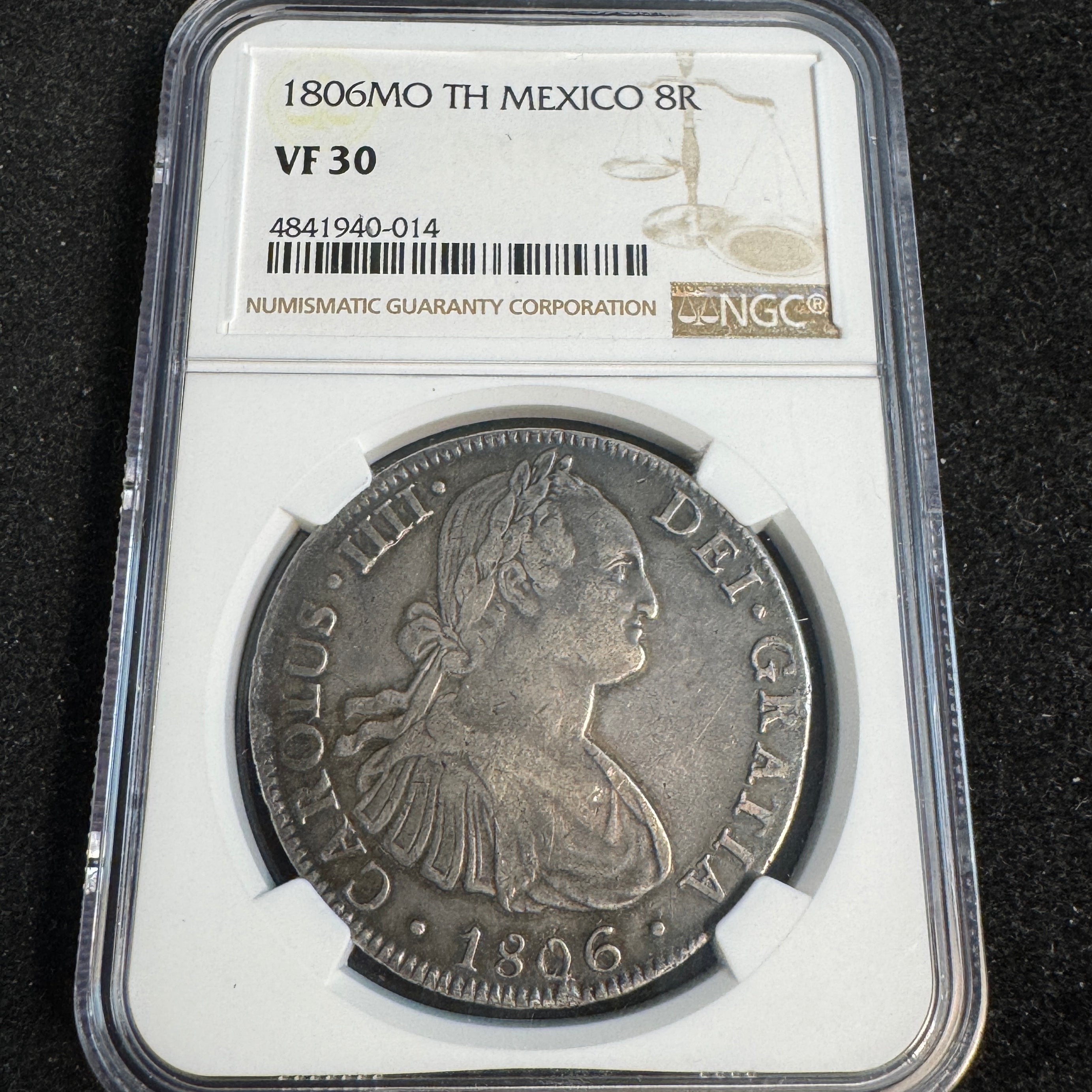 1806 Mo-TH Mexico 8 Reales Charles IV, NGC VF-30