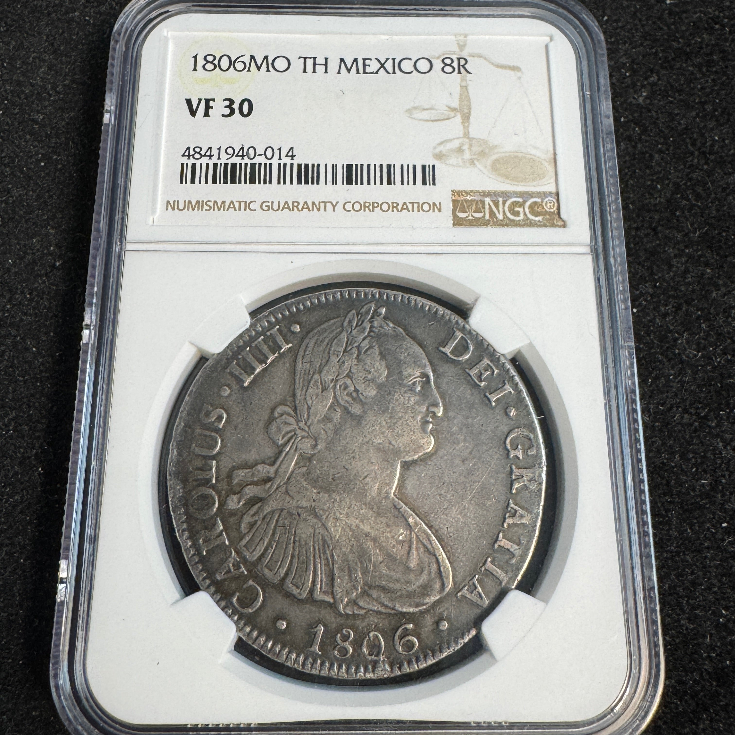 1806 Mo-TH Mexico 8 Reales Charles IV, NGC VF-30