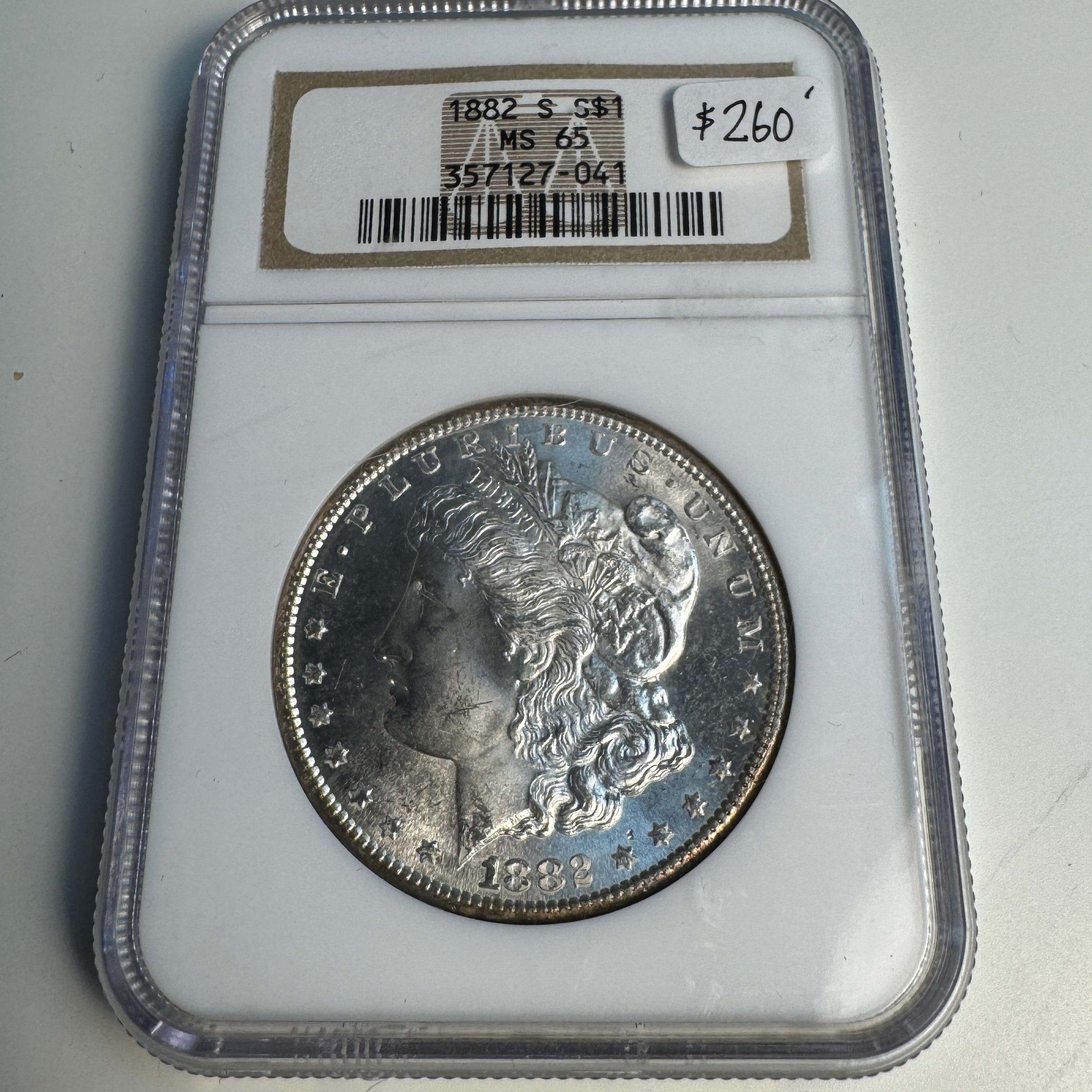 1882-S Morgan Silver Dollar, NGC MS-65