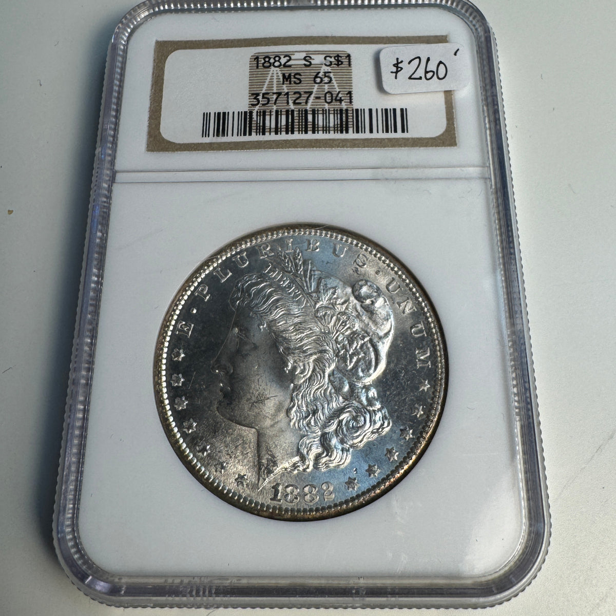 1882-S Morgan Silver Dollar, NGC MS-65