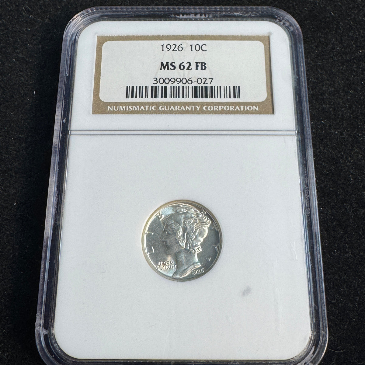 1926 Mercury Dime 10c, NGC MS-62 FB