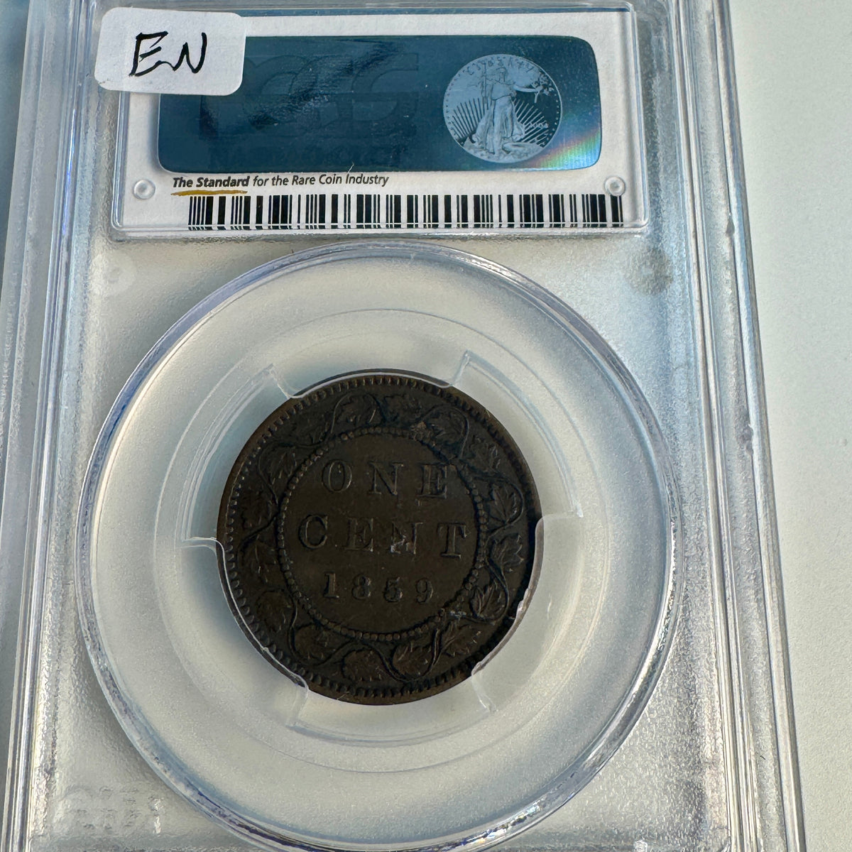1859 Canada Cent, Narrow 9, PCGS XF-40