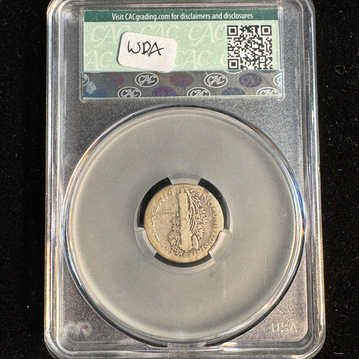1916-D Mercury Dime 10c, CAC AG-3