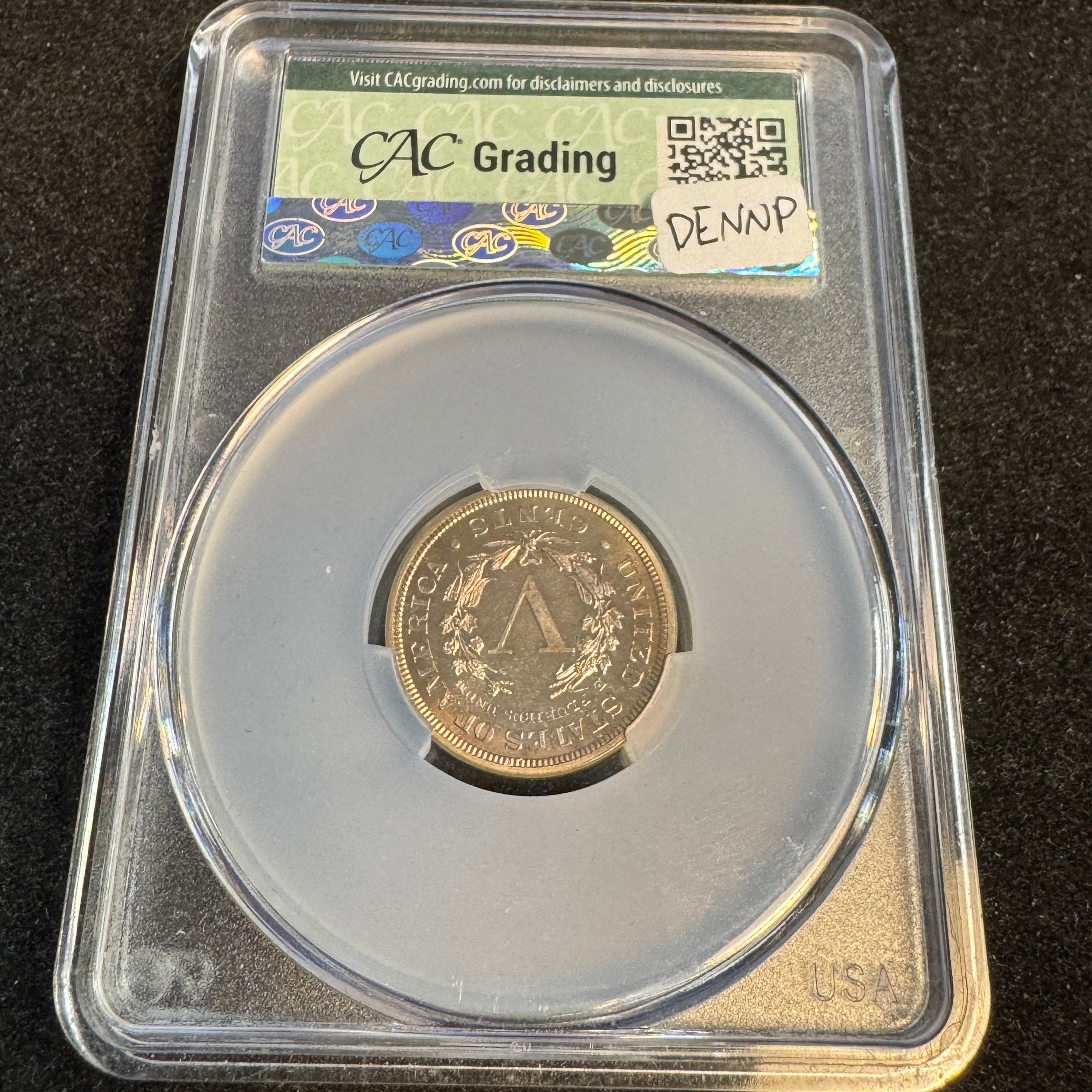 1883 Liberty Head 5c Proof Nickel “with Cents”, WitterBrick CAC PR-67