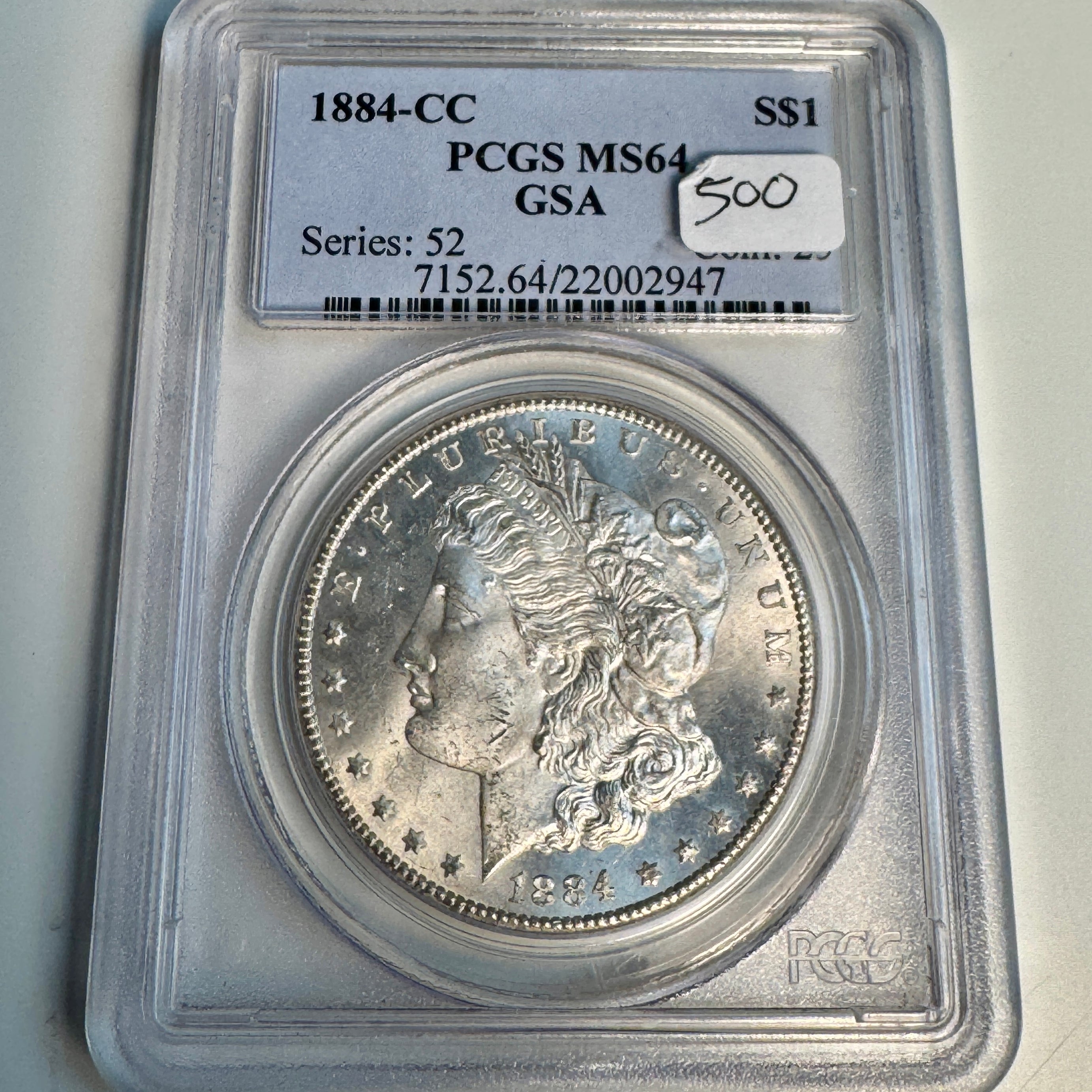 1884-CC Morgan Silver Dollar PCGS MS-64 - GSA Carson Hoard