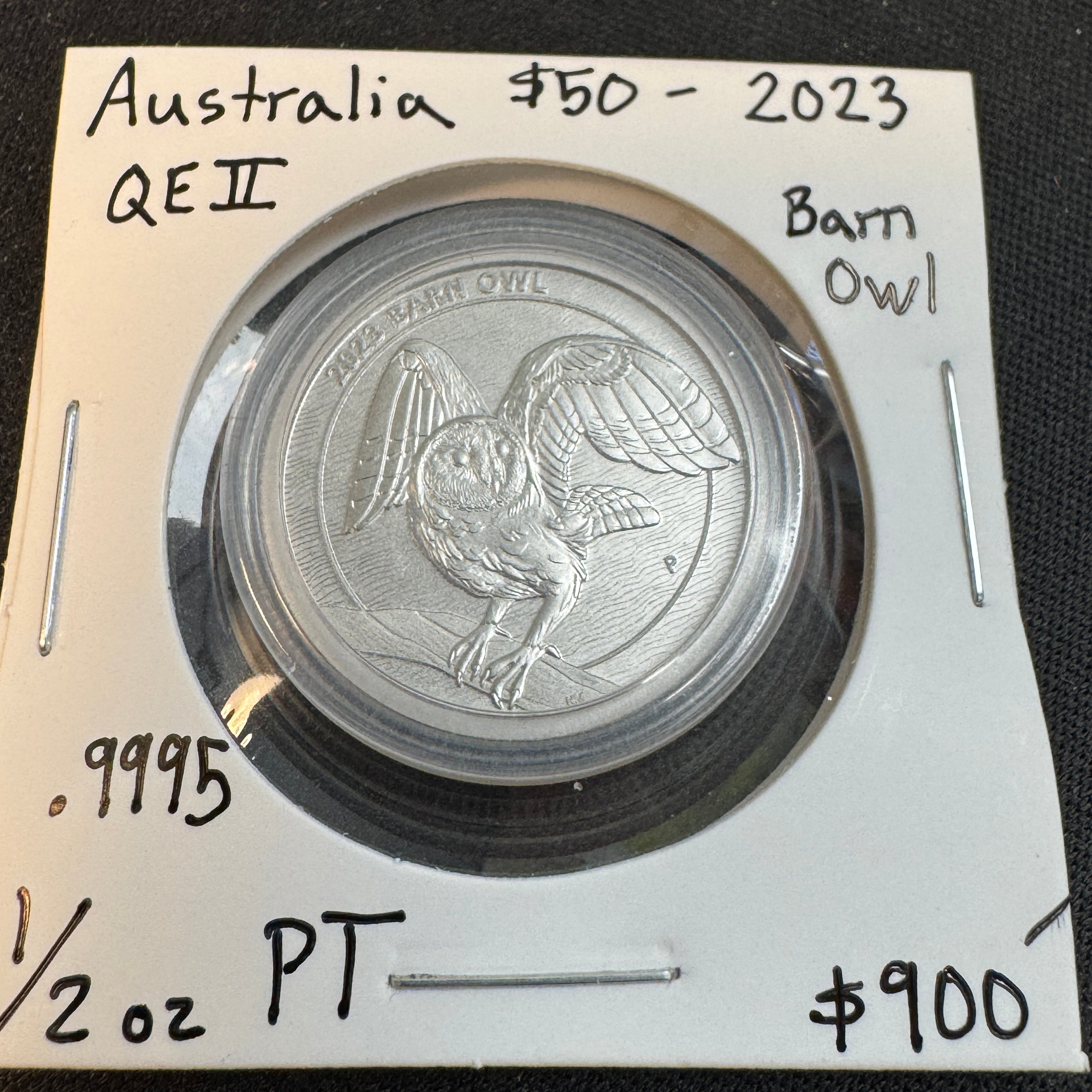 2023 Australia 1/2oz Platinum Barn Owl