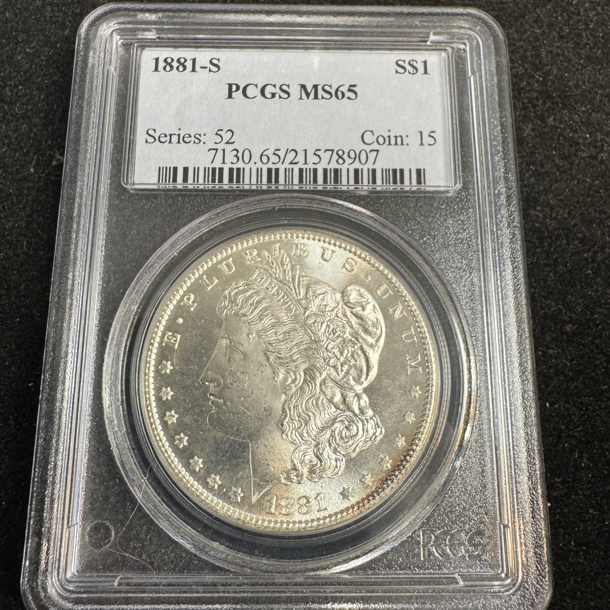 1881-S Morgan Silver Dollar US $1, PCGS MS-65