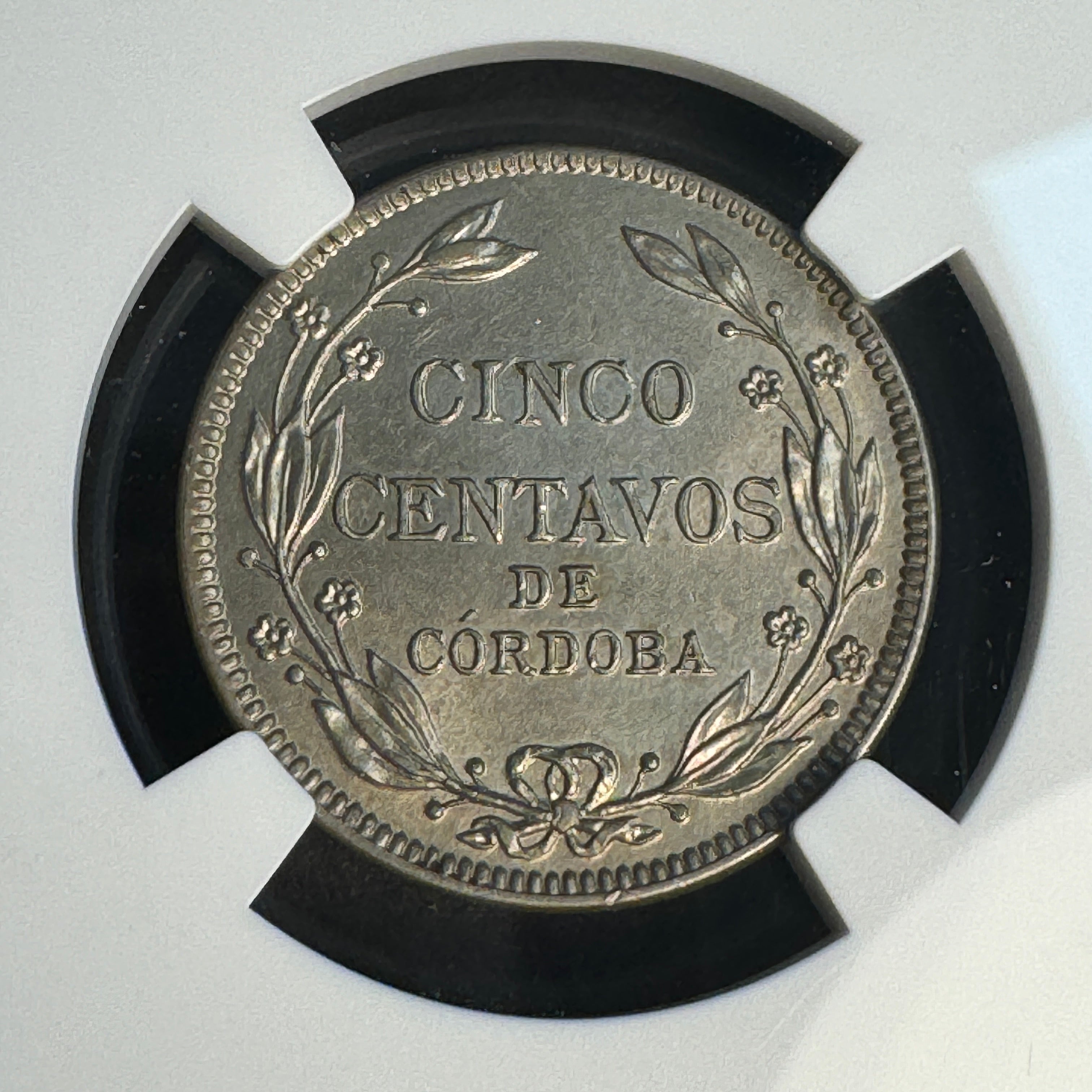 1938 (P, US Mint) Nicaragua 5 Centavos, KM-12, NGC MS-64, Pop 5/2 🇳🇮