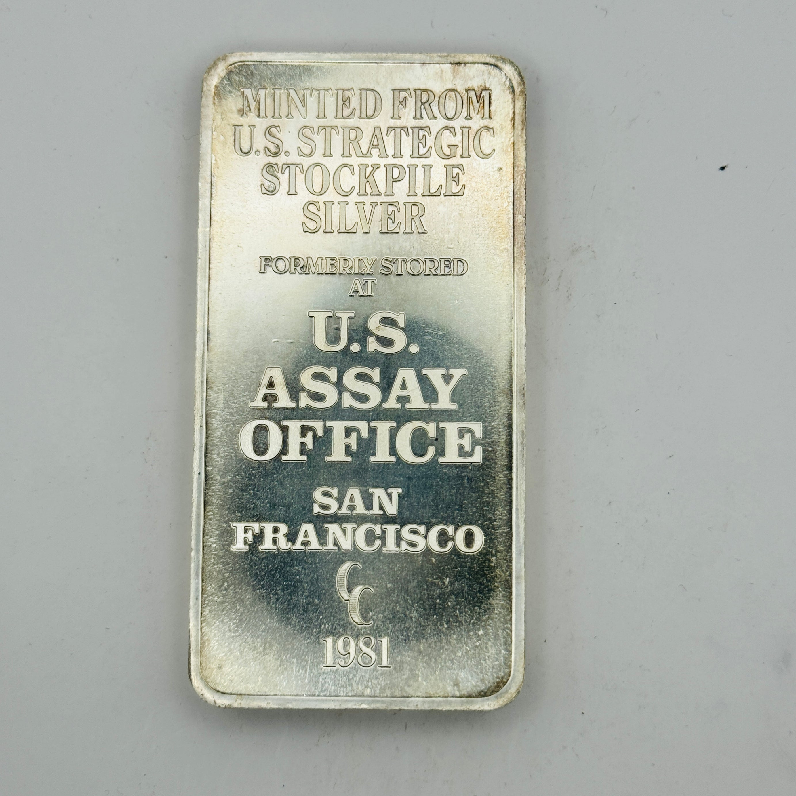 1981 Former US Strategic Stockpile 10oz 999 Silver Ingot Bar (California Crown Mint)