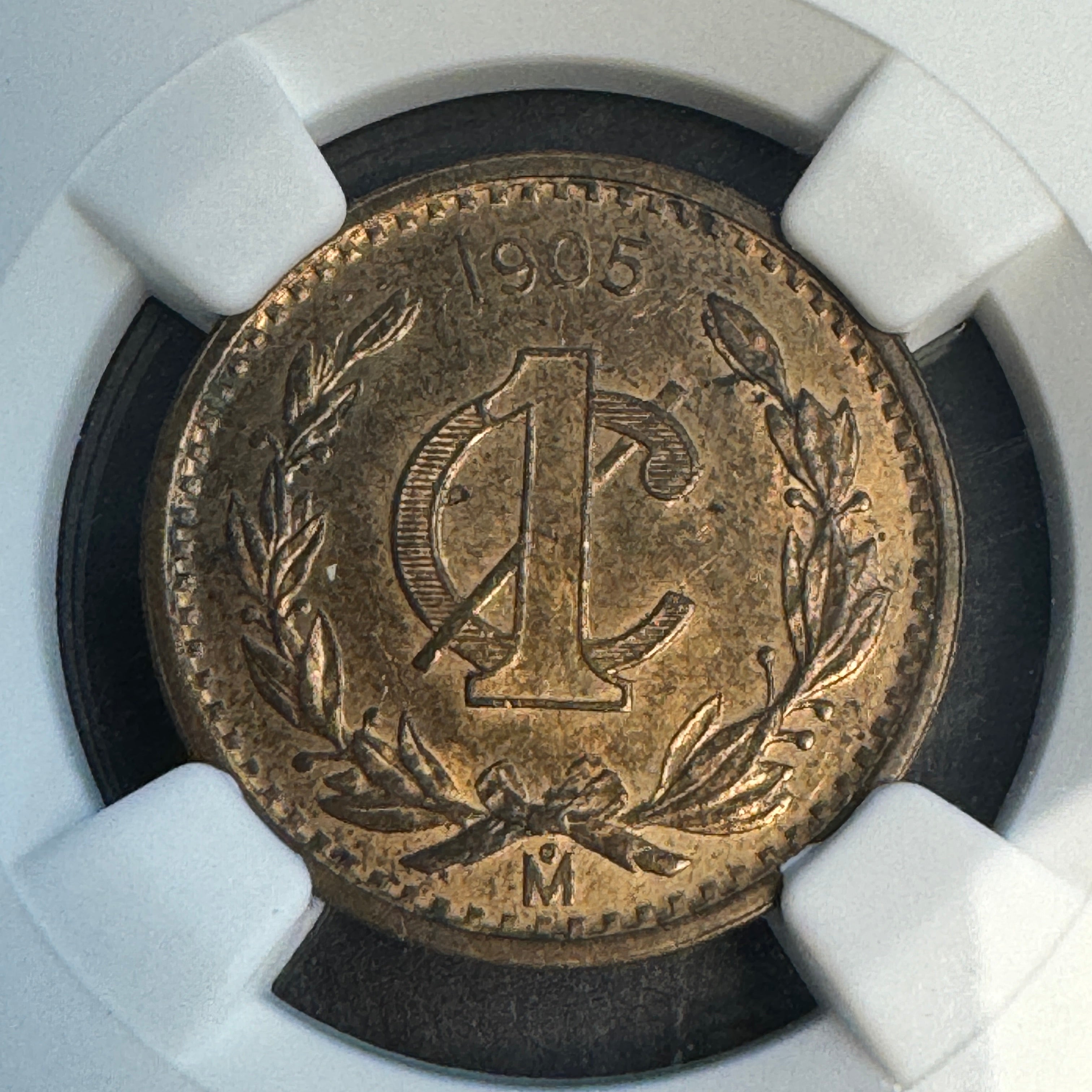1905-Mo Mexico 1 Centavo, 3rd Republic, NGC MS-64 RB Red-Brown 🇲🇽