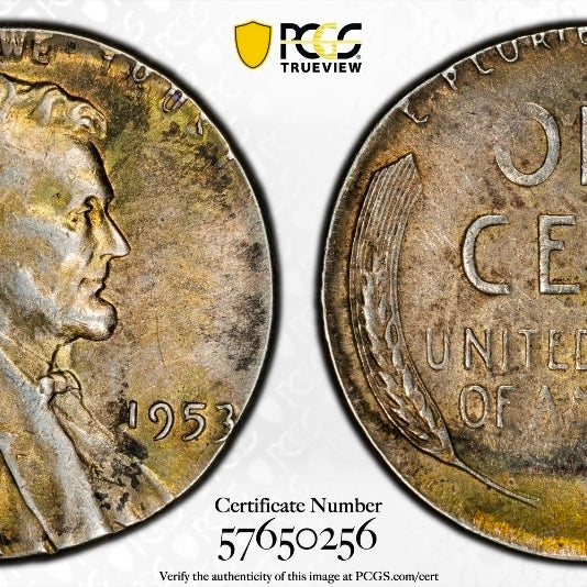 1953 1c Mint Error Struck on Silver 10c planchet PCGS AU53