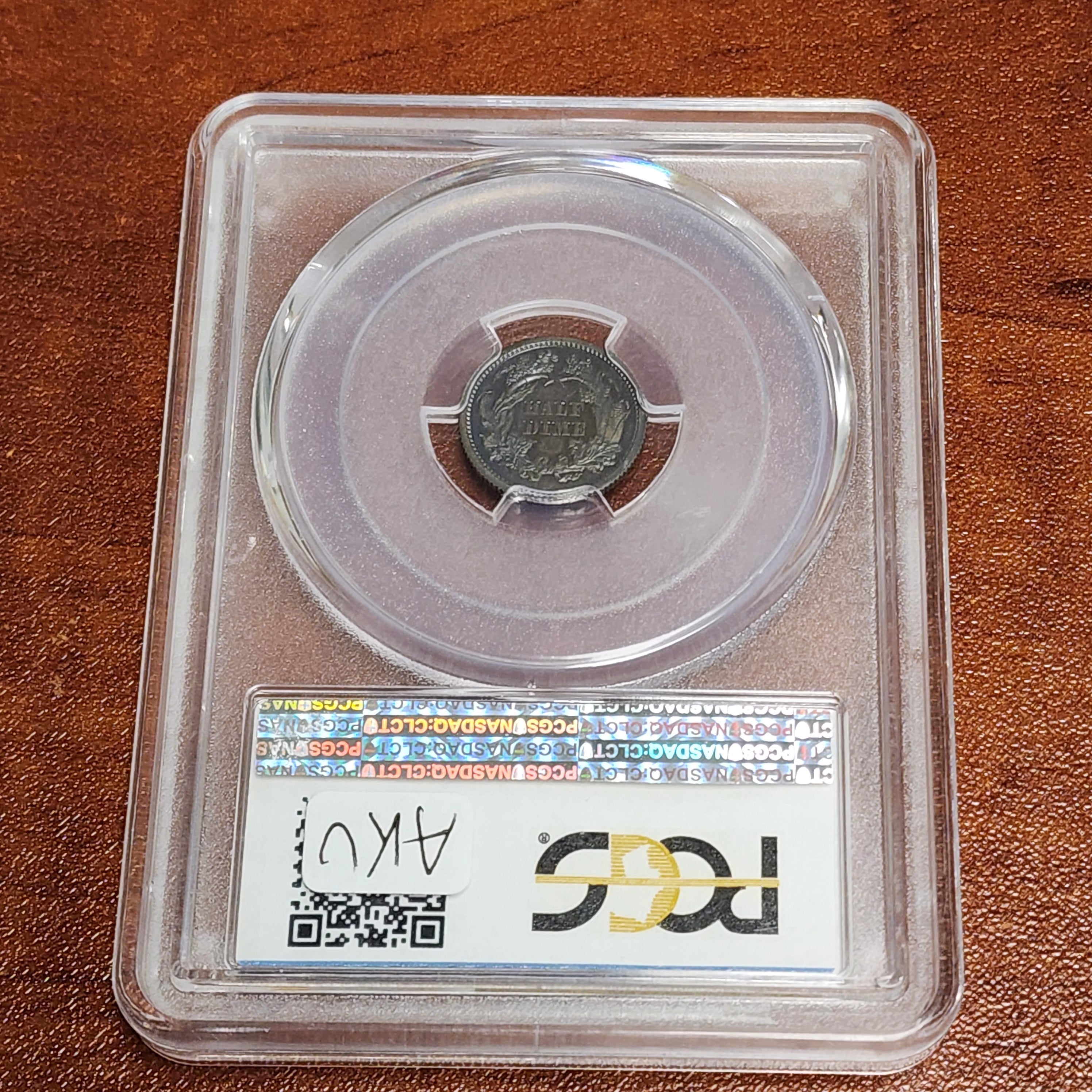 1871 H10C PR63 Toned Seated Half Dime PCGS
