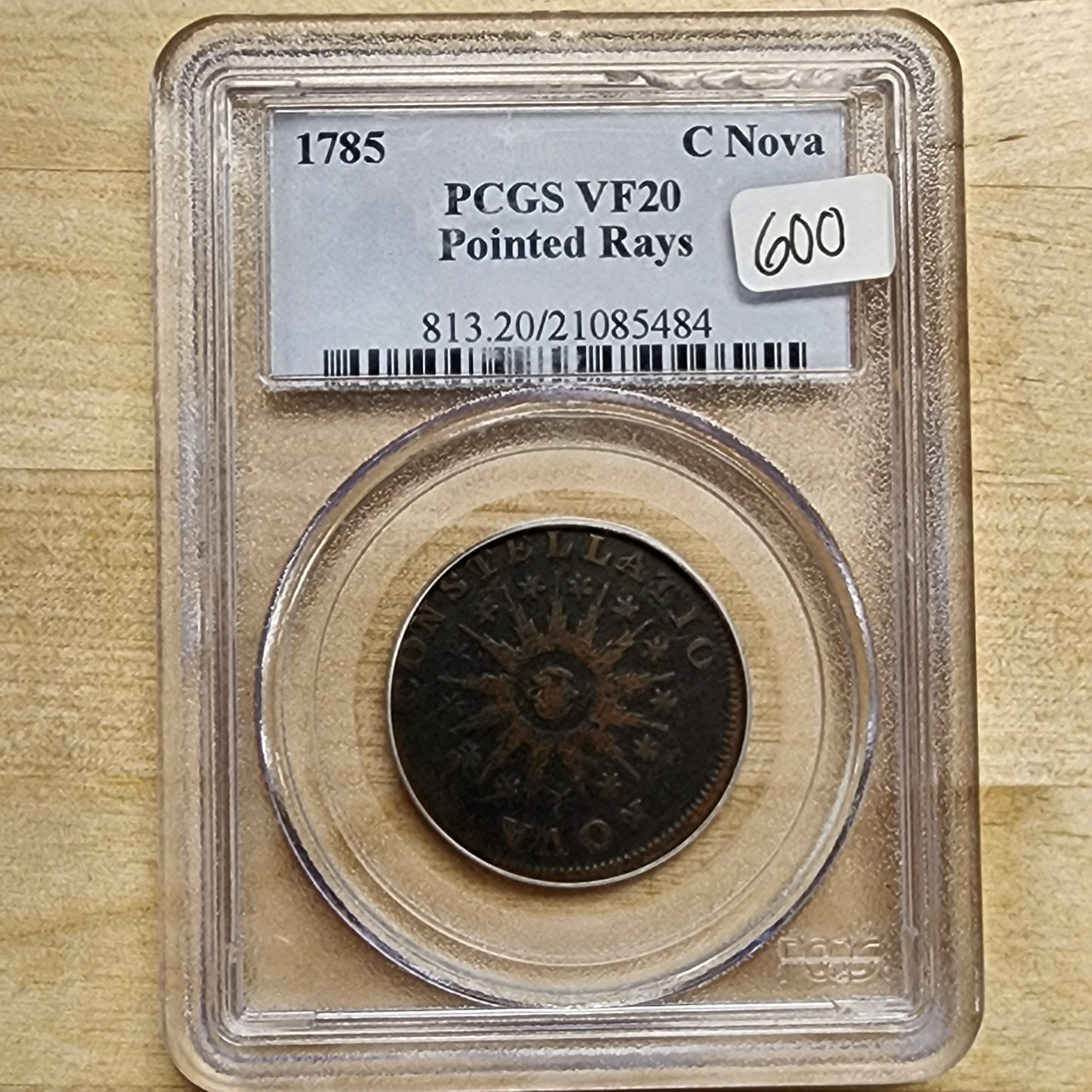 1785 Nova Constellatio Pointed Rays VF20 PCGS Colonial Coin
