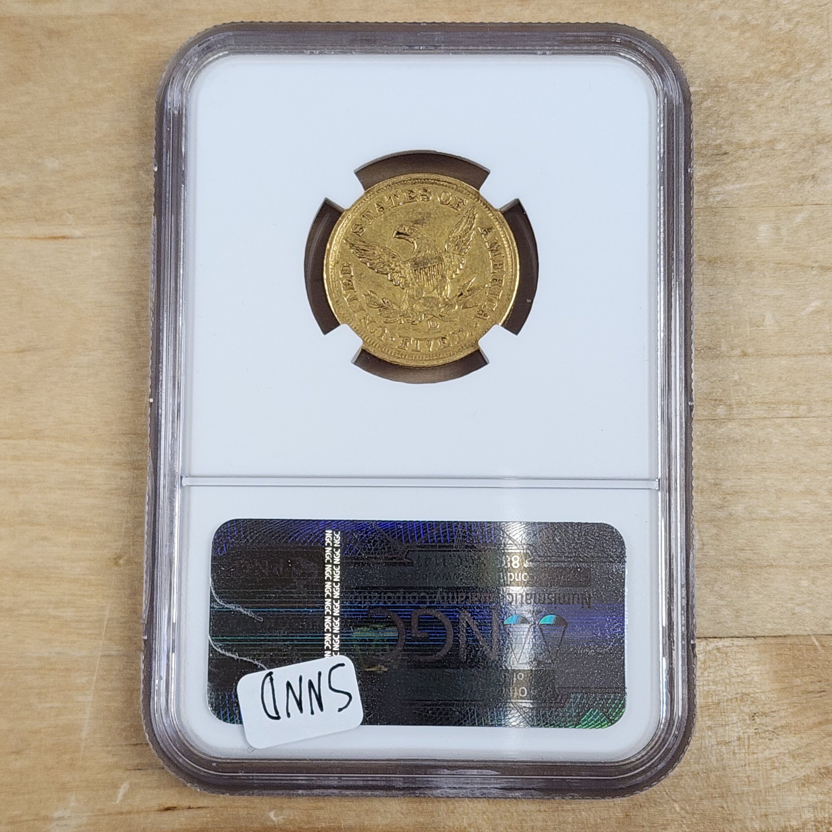 1852-D $5 AU55 Dahlonega 300 Estimated Survival NGC