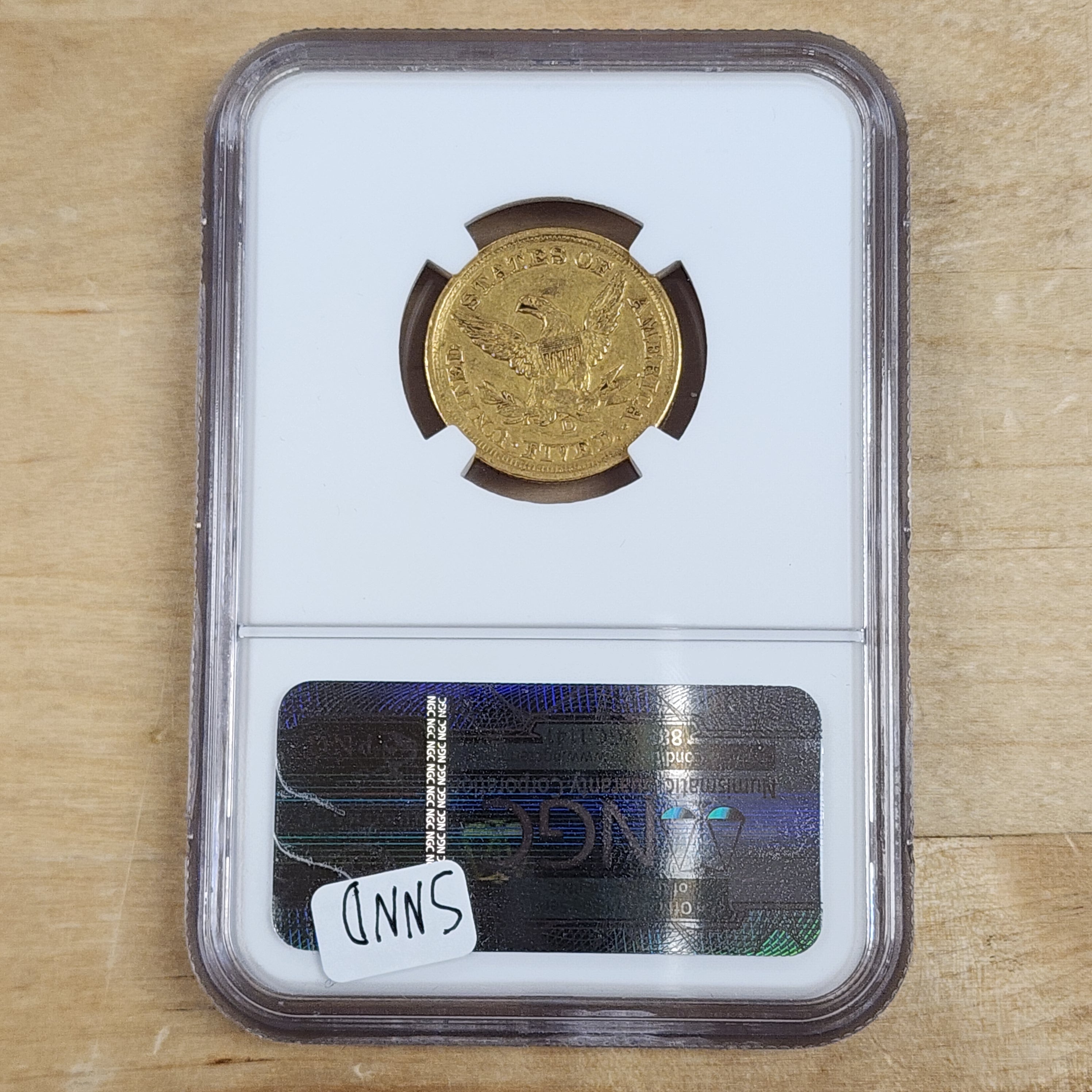 1852-D $5 AU55 Dahlonega 300 Estimated Survival NGC