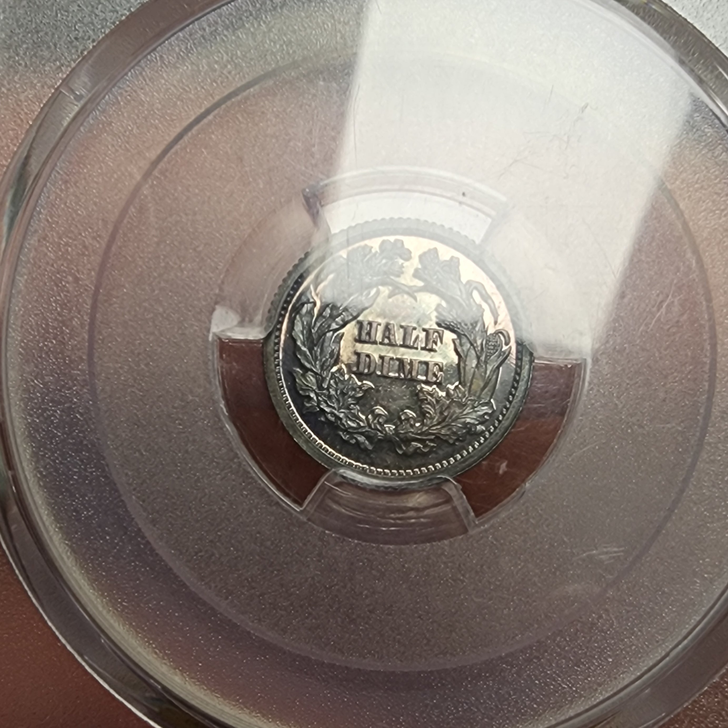 1871 H10C PR63 Toned Seated Half Dime PCGS