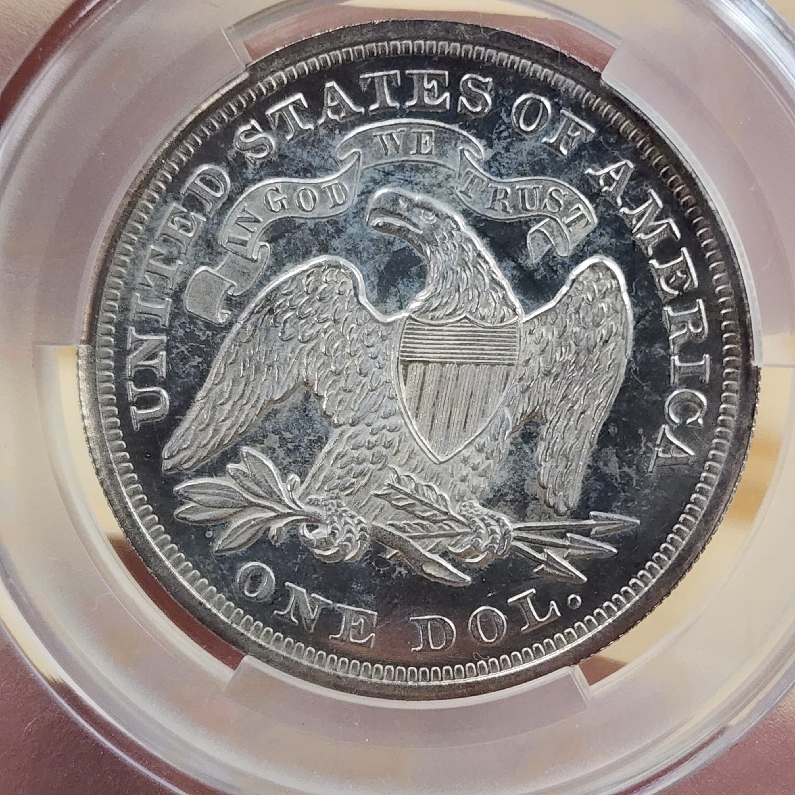 1866 $1 Seated Dollar PR64CAM Motto CACG Cameo CAC