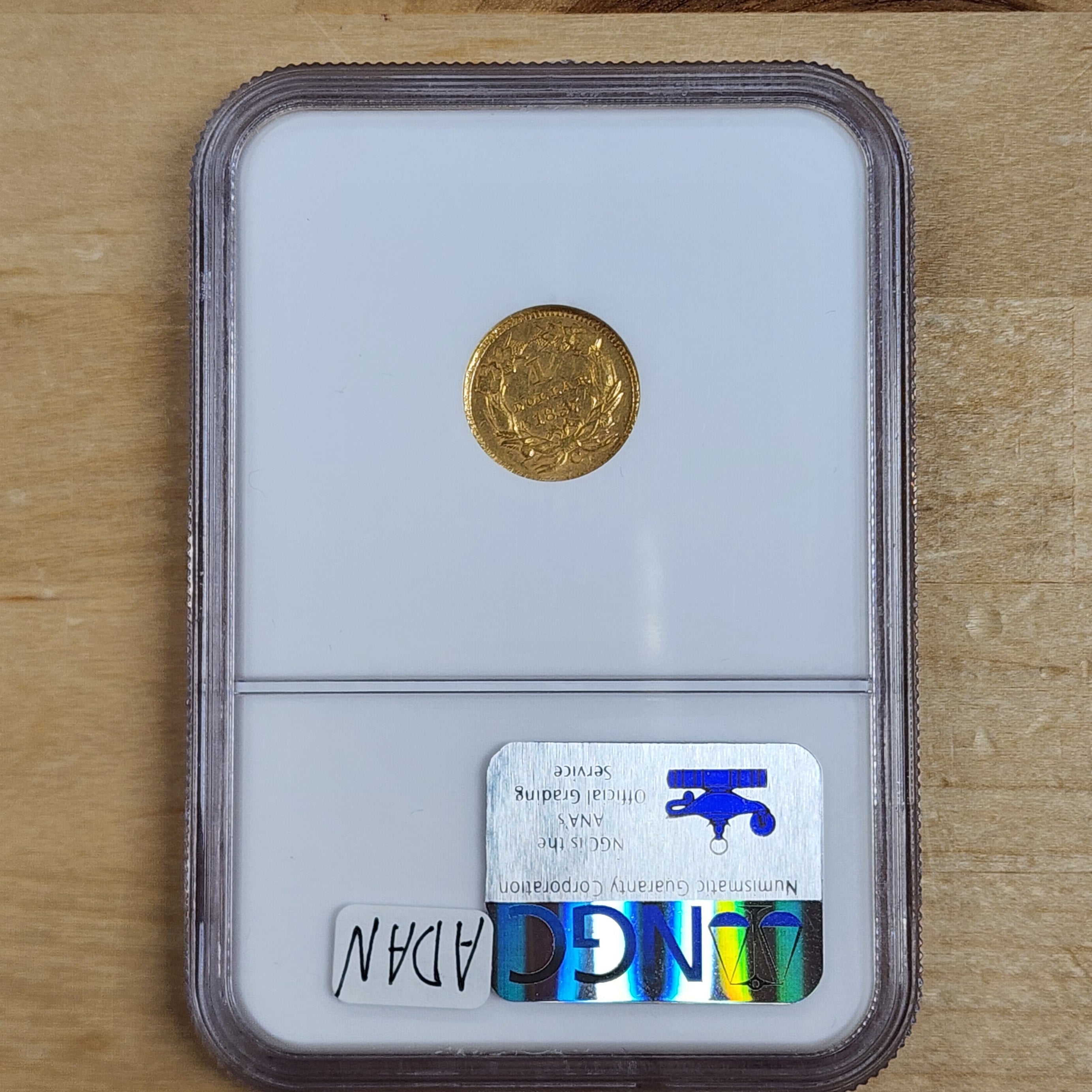 1857-C G$1 Charlotte Gold AU55 Estimated Only 175 Survive