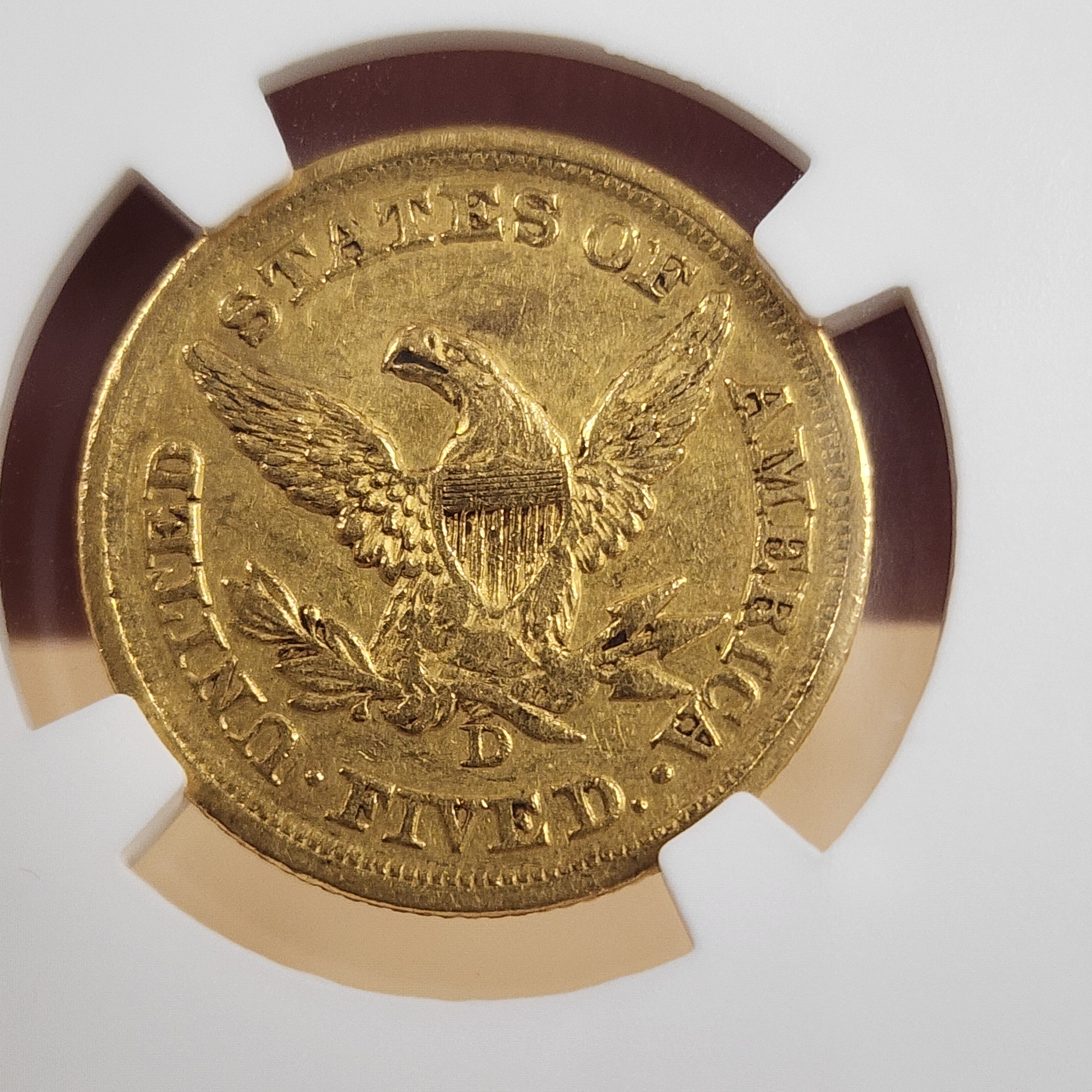 1852-D $5 AU55 Dahlonega 300 Estimated Survival NGC