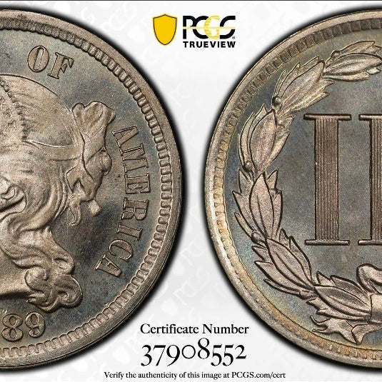 1889 3 Cent Nickel PR67 PCGS 3CN