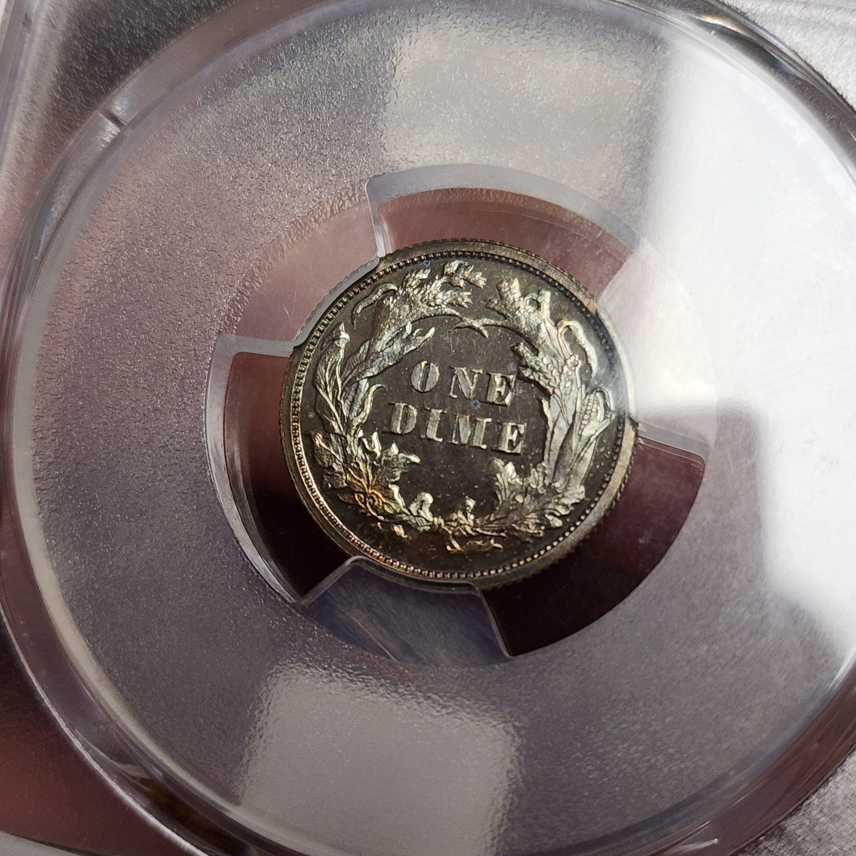 1870 10C PR65+BN CAC J-873 Pattern Seated Dime Simpson Pedigree