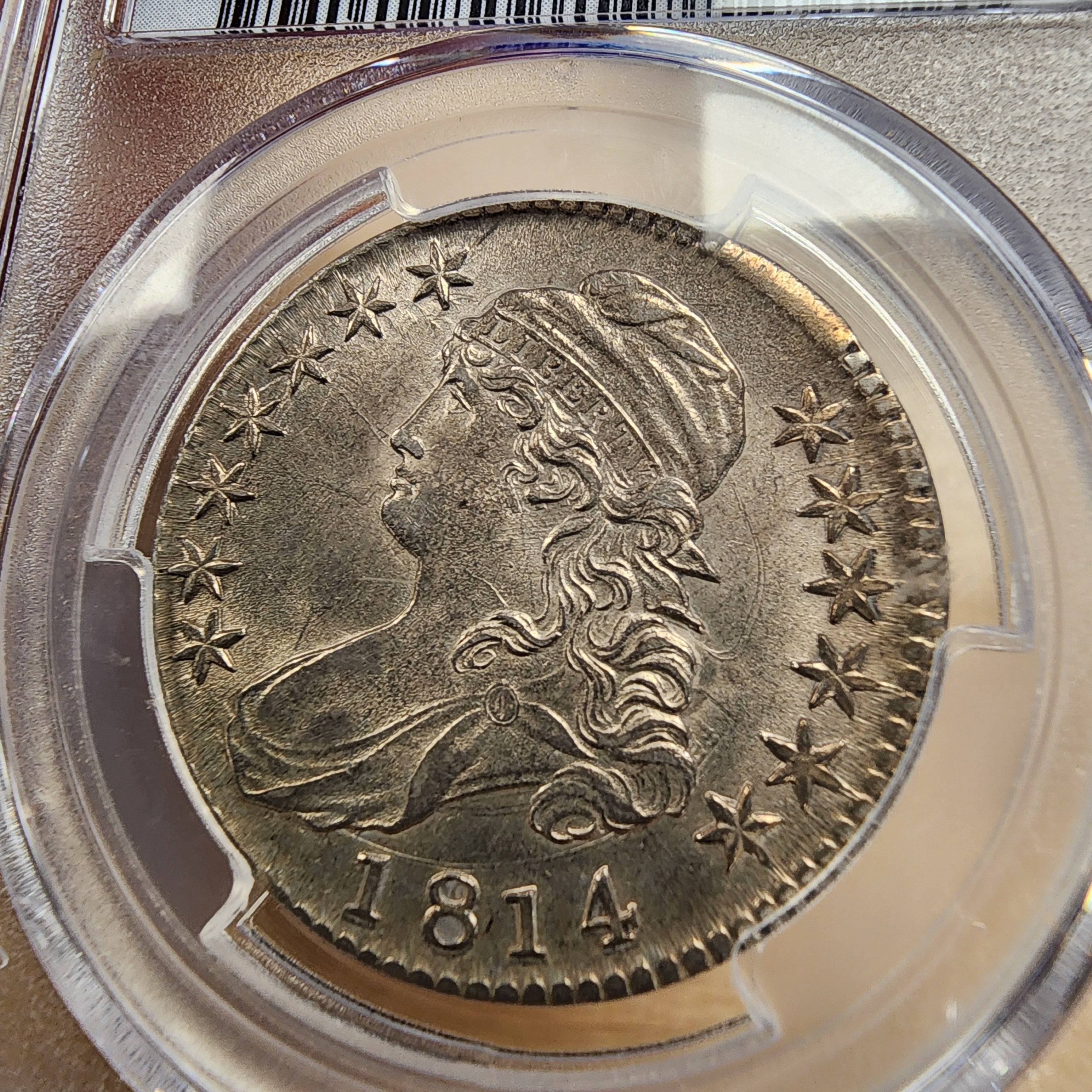 1814 50C Capped Bust Half MS63 PCGS Beautiful Example. Wow!