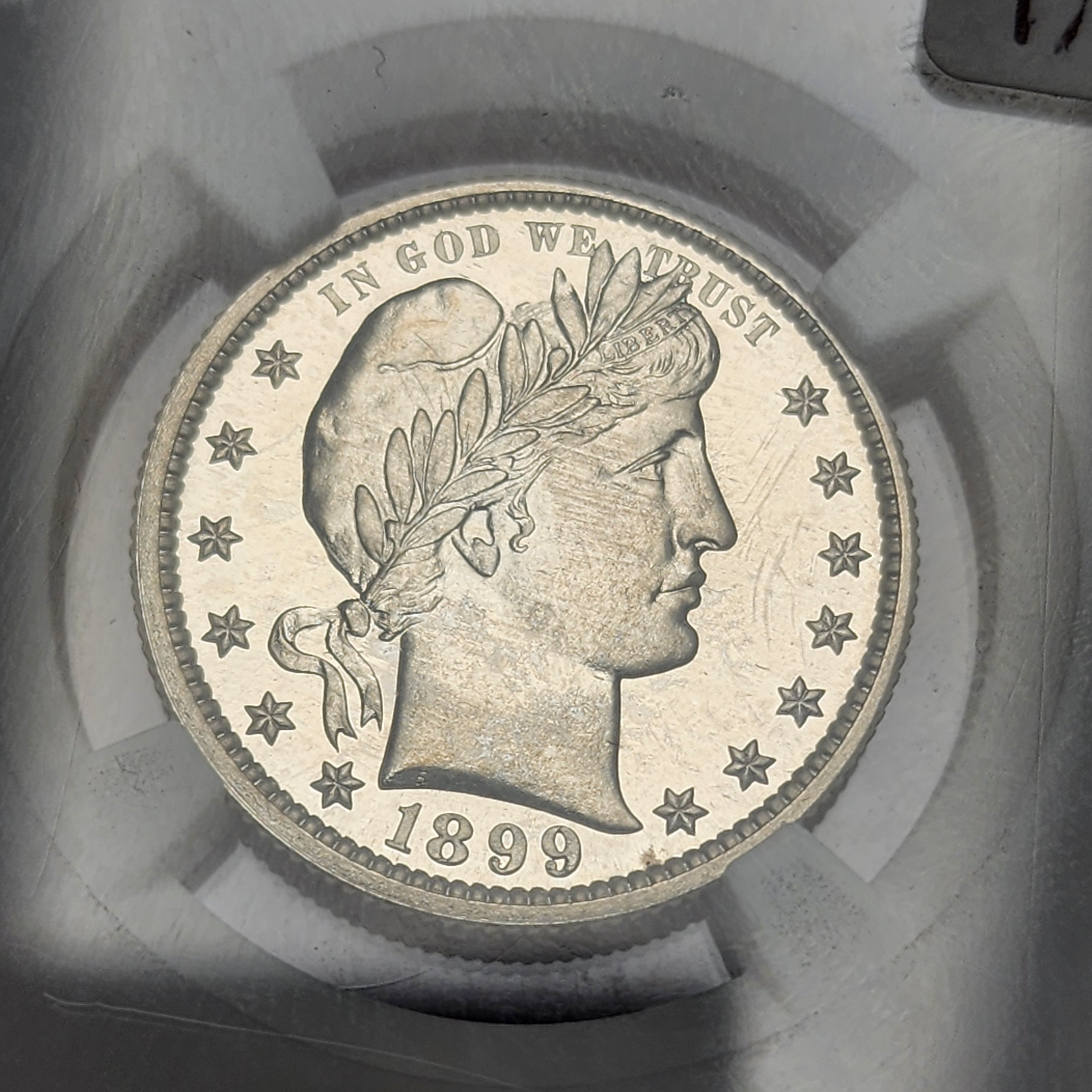 1899 25C PF64 Barber Quarter