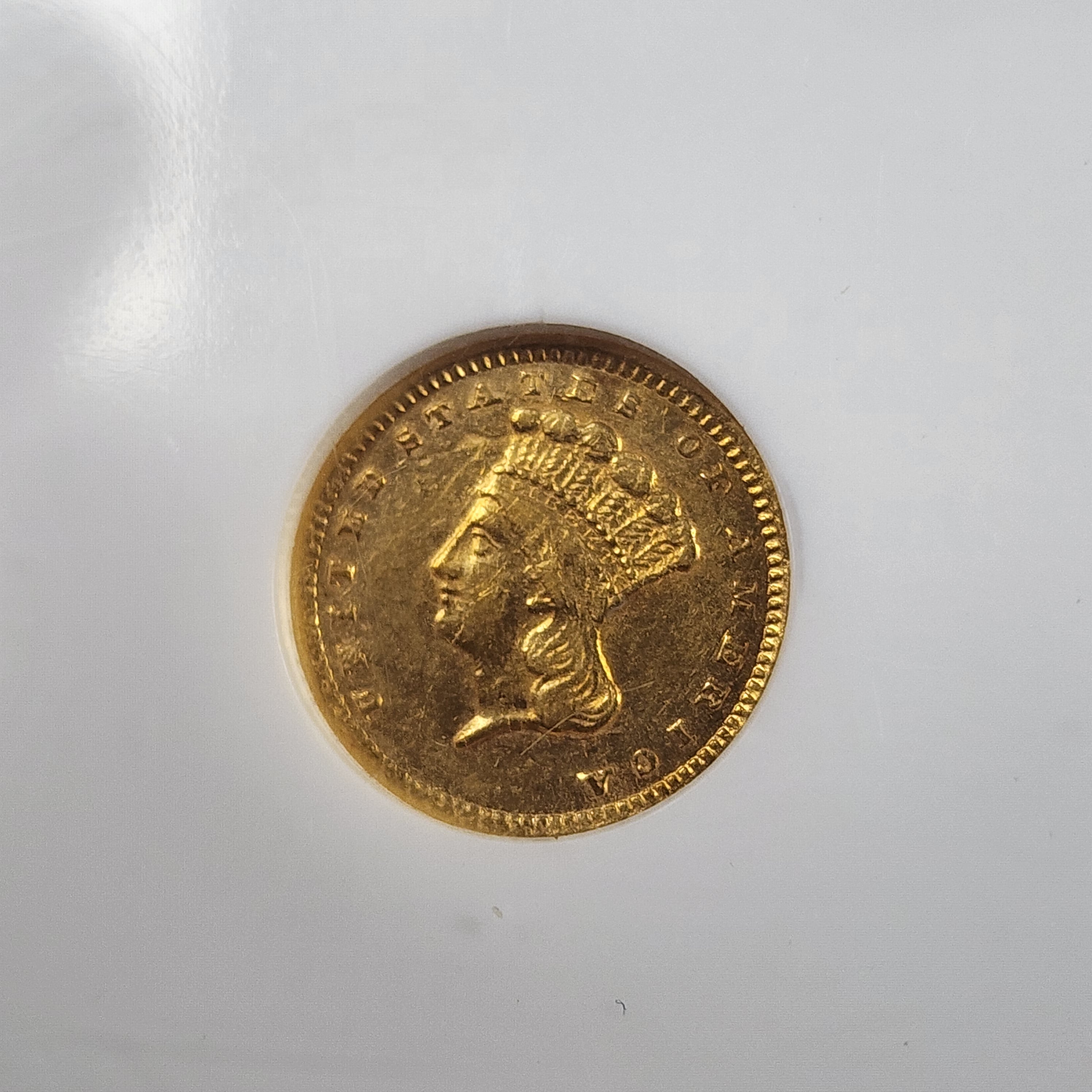 1857-C G$1 Charlotte Gold AU55 Estimated Only 175 Survive