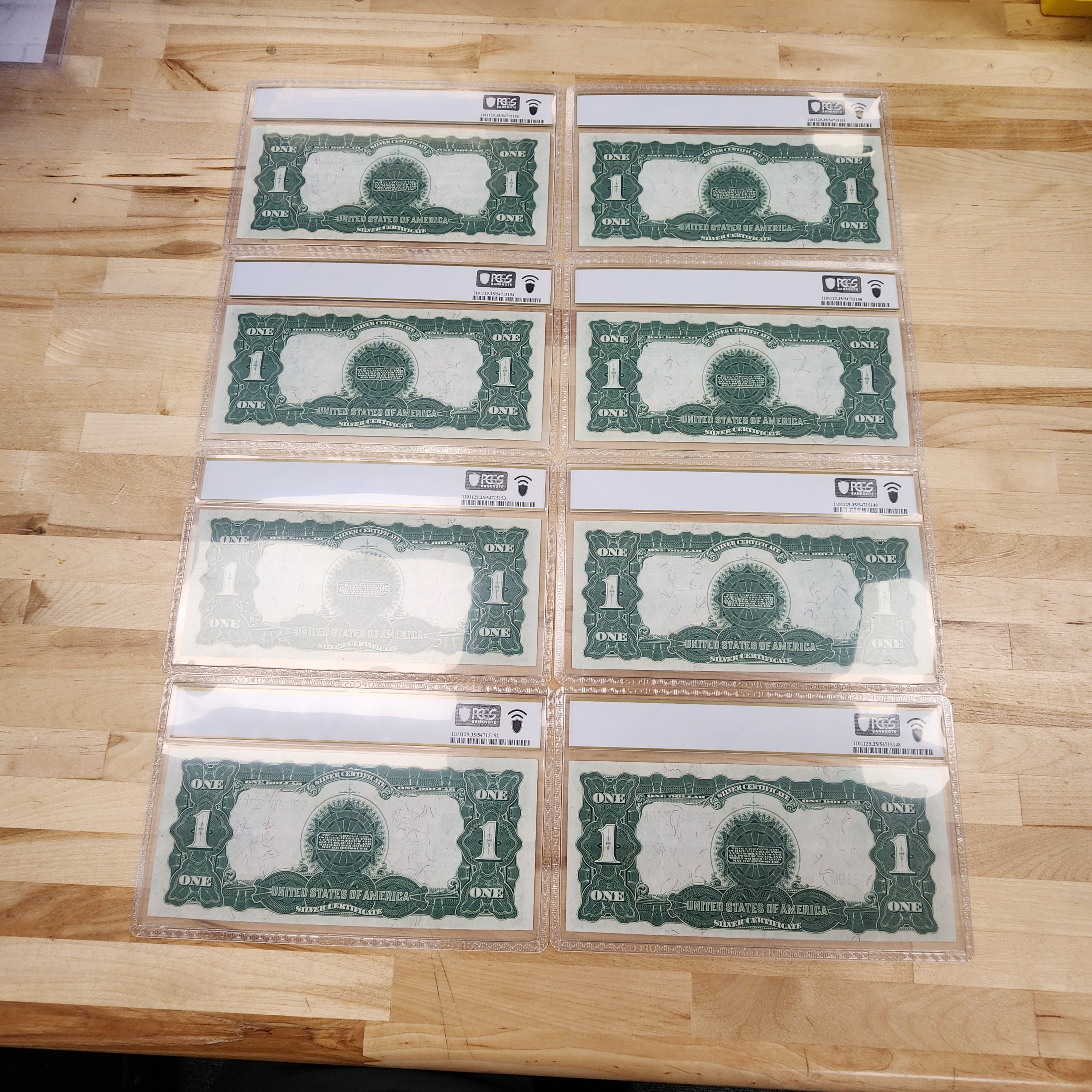 1899 $1 Silver Choice VF Certificate 35 PPQ Consecutive 8 Note Lot. Very rare find!