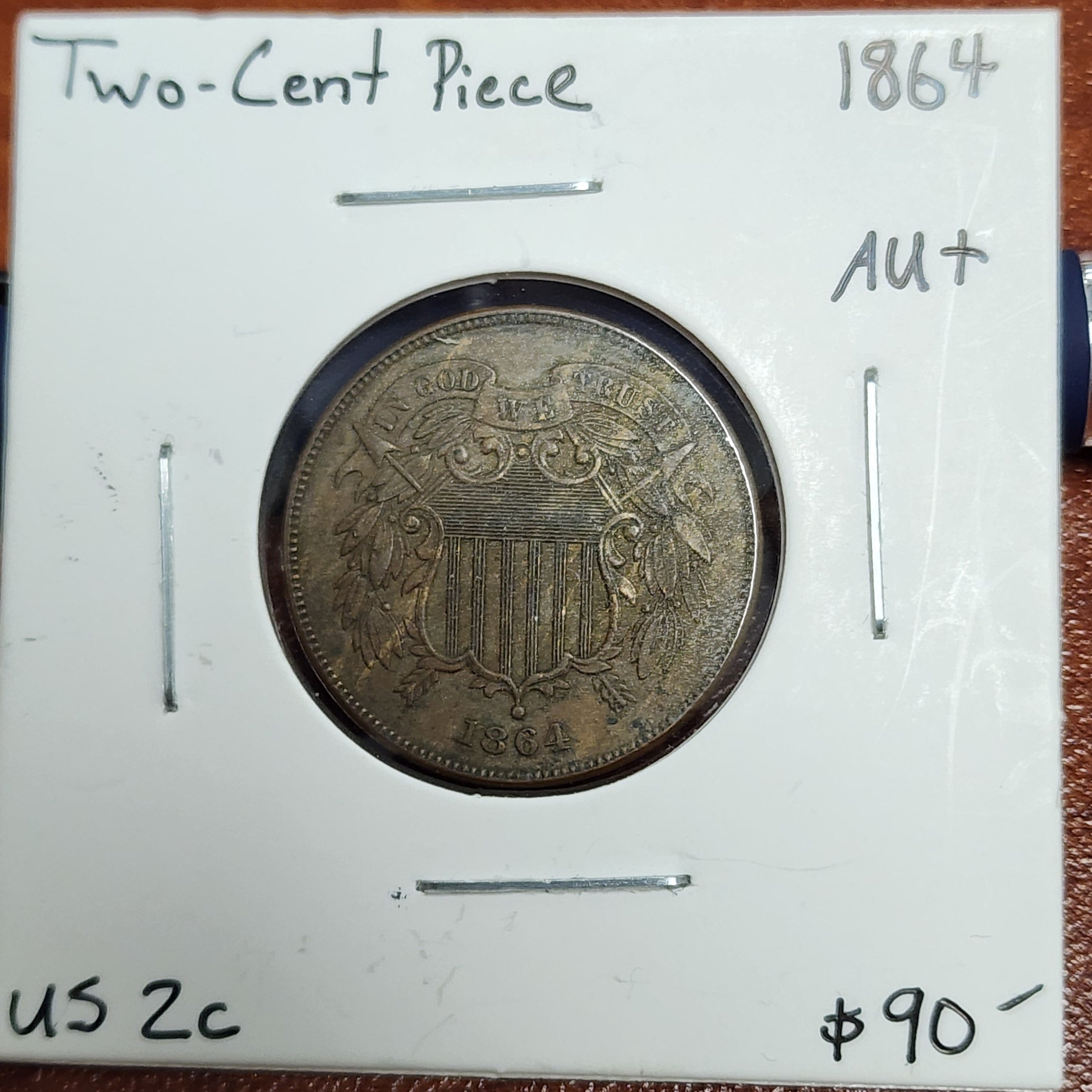 1864 US 2 Cent Piece, AU