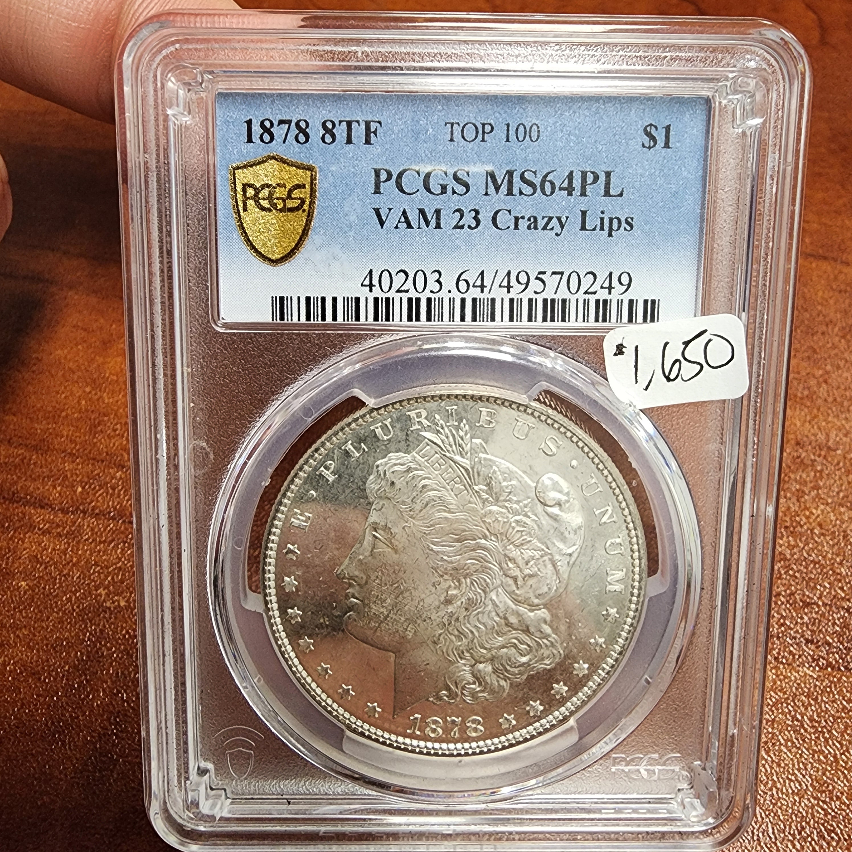 1878 8TF MS64PL VAM 23 Crazy Lips Top 100