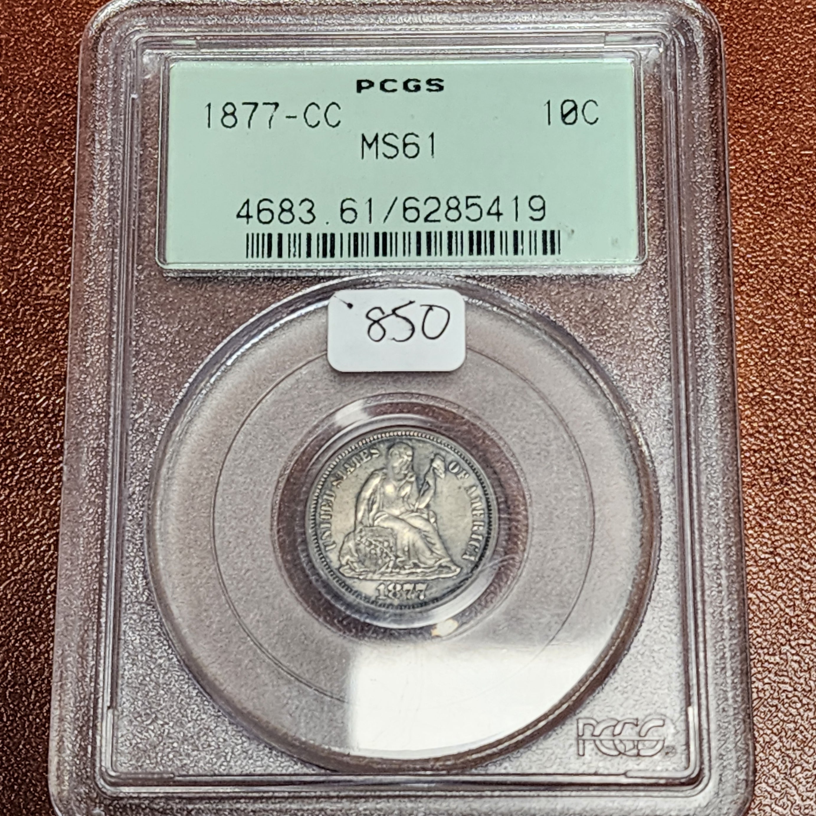 1877-CC 10C MS61 OGH PCGS