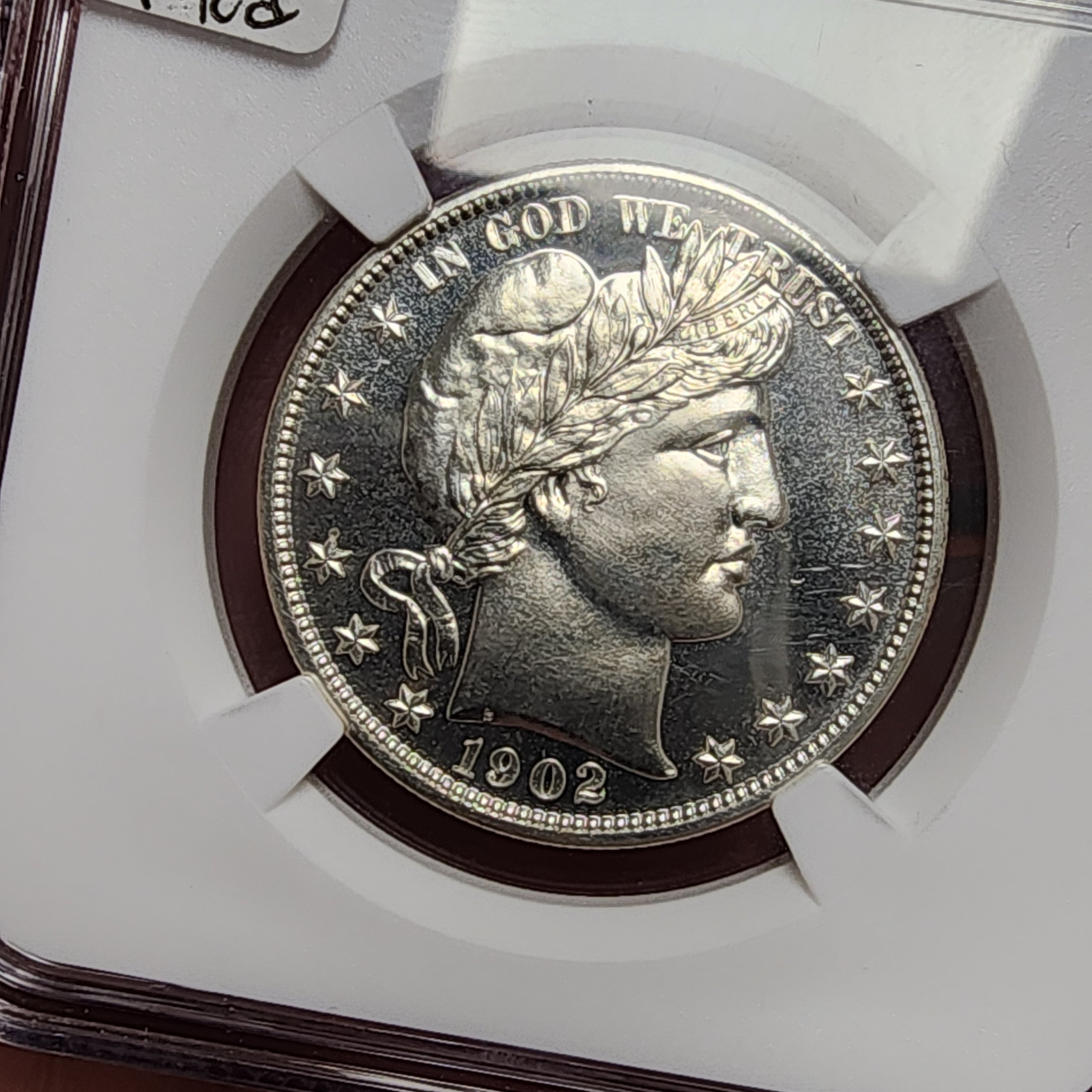 1902 50C PF65+ CAMEO NGC Barber Half